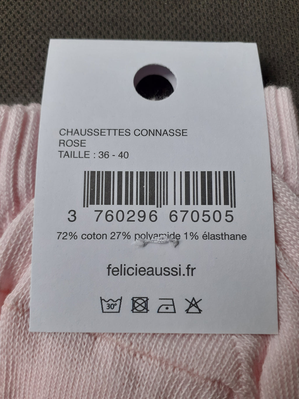 Chaussettes - CONNASSE - rose 36/40