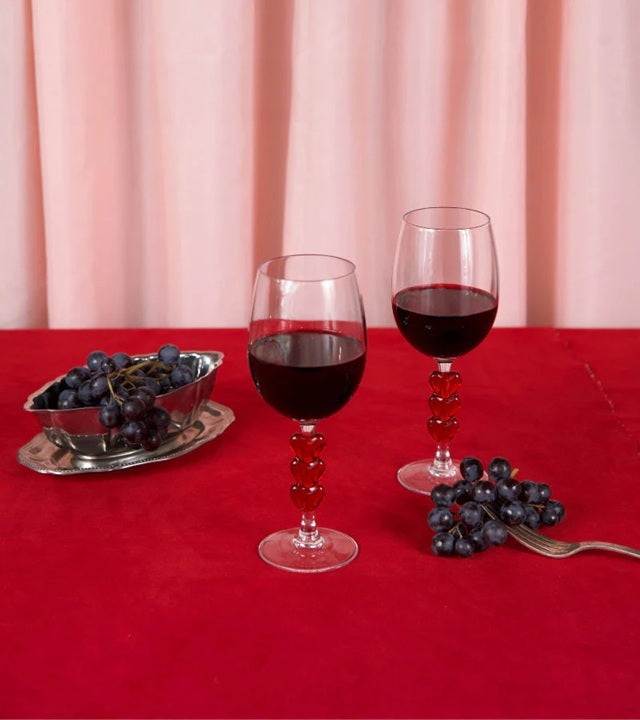 Coffret Duo verres à vin avec cœurs