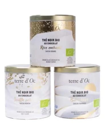 Terre d'Oc - Trio de Thés noirs BIO au chocolat - boîtes vrac 3x50gr (DDM 10/2025)