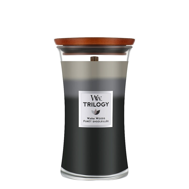 Woodwick Large Trilogy Warm Woods (Forêt Ensoleillée) 609gr