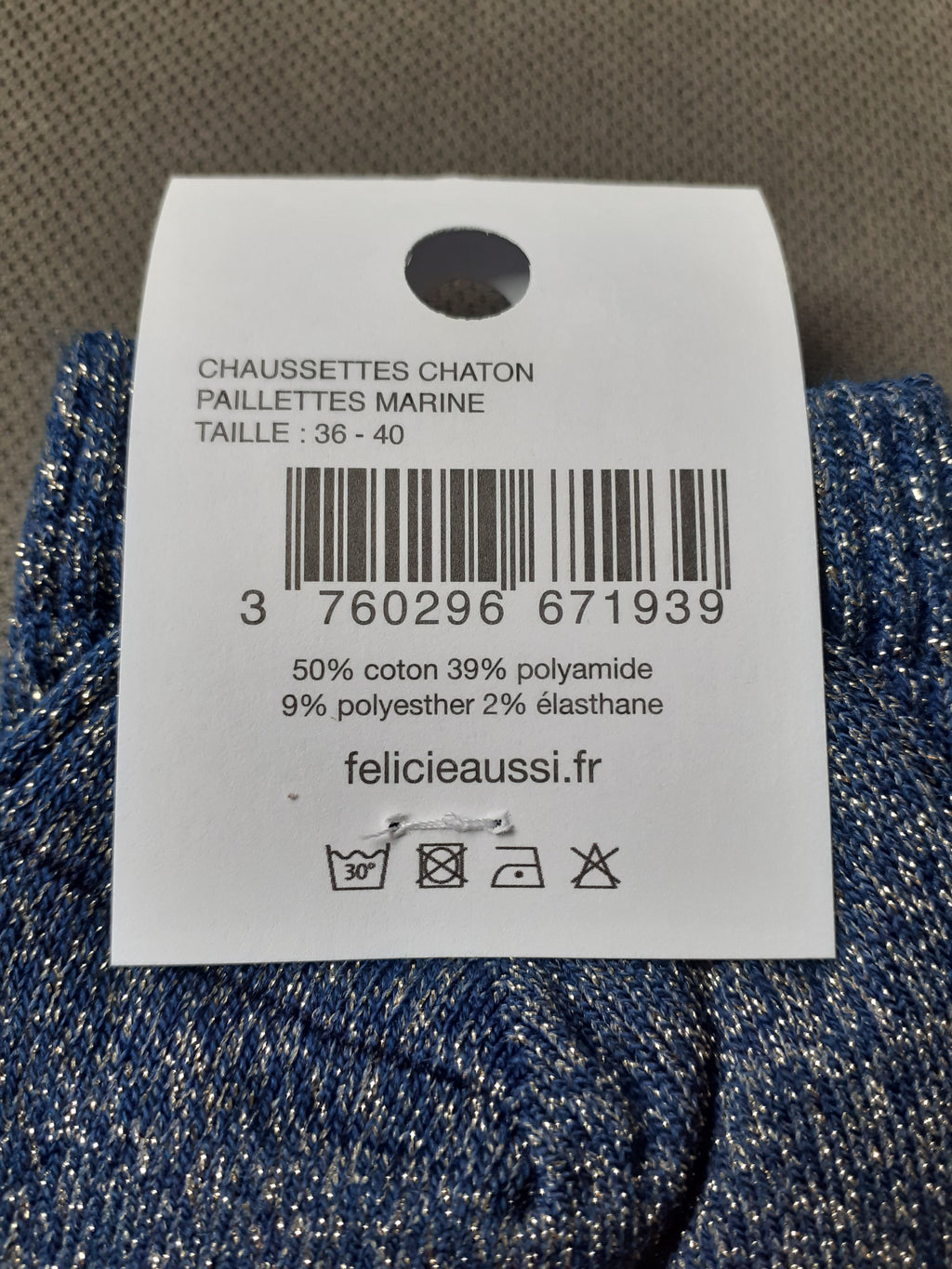 Sparkly socks - CHATON - navy 36/40