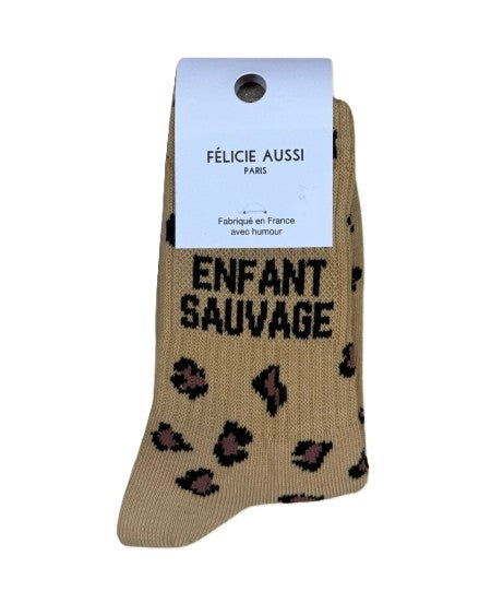 Kids' Socks - ENFANT SAUVAGE - Sand Leopard (3 sizes)