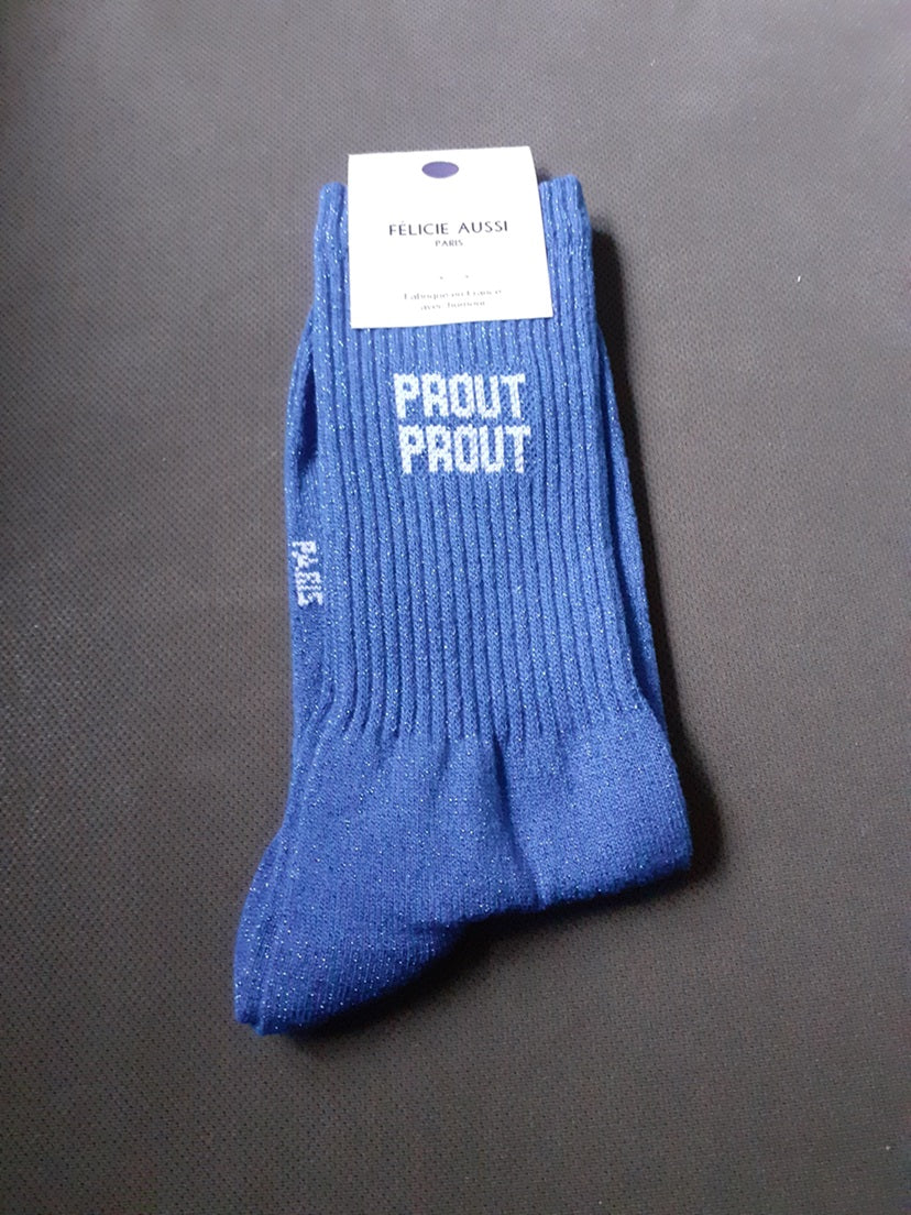 Glitter socks - FART FART - blue 36/40