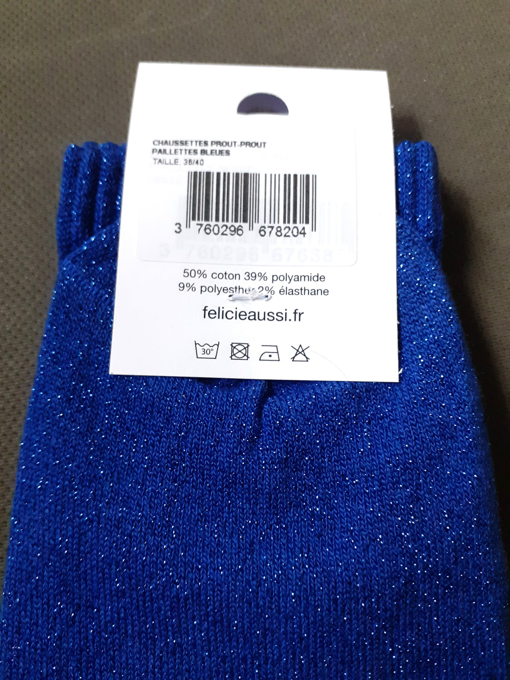 Glitter socks - FART FART - blue 36/40