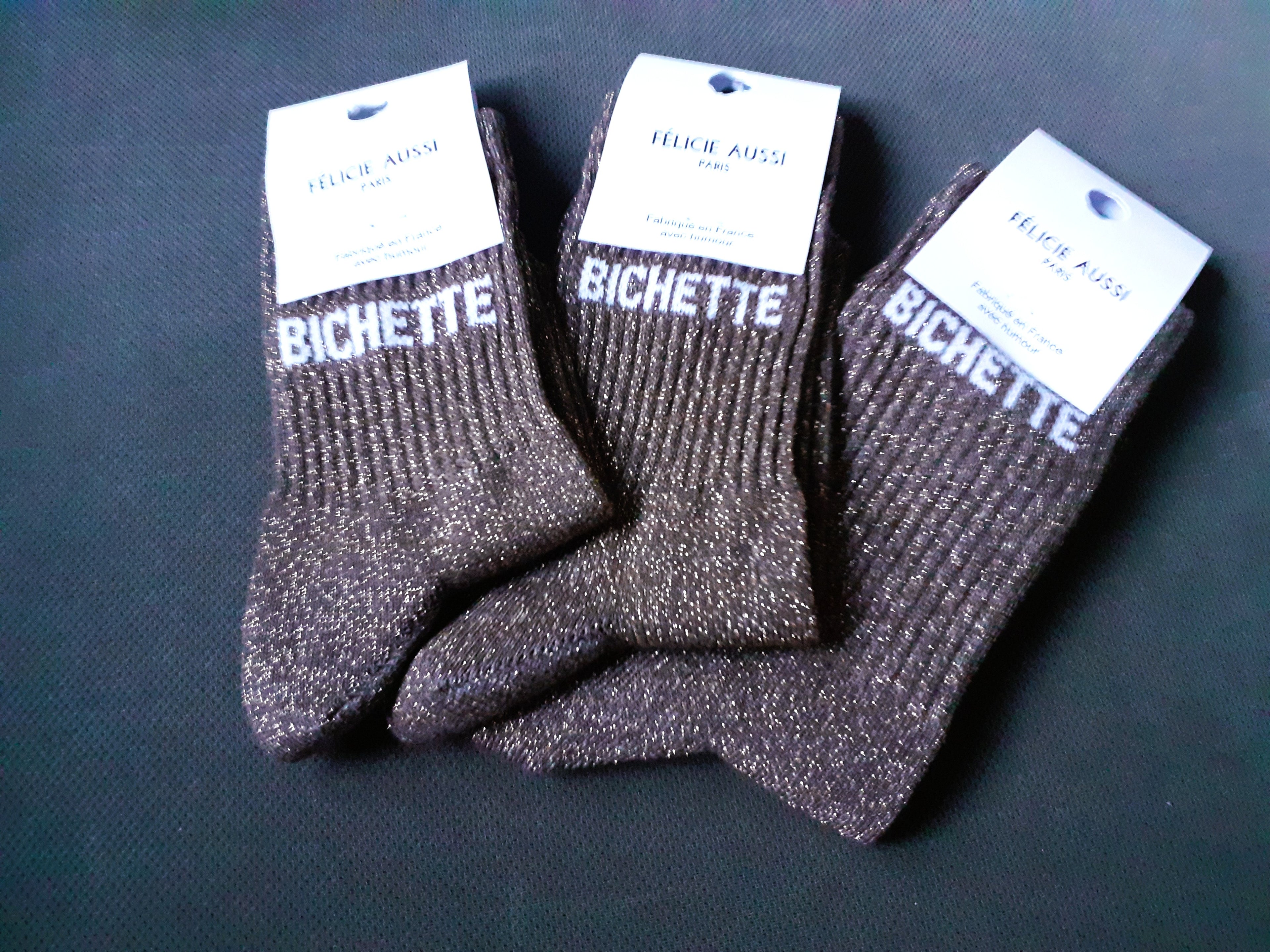 Children's Glitter Socks - Bichette - Brown (3 sizes)