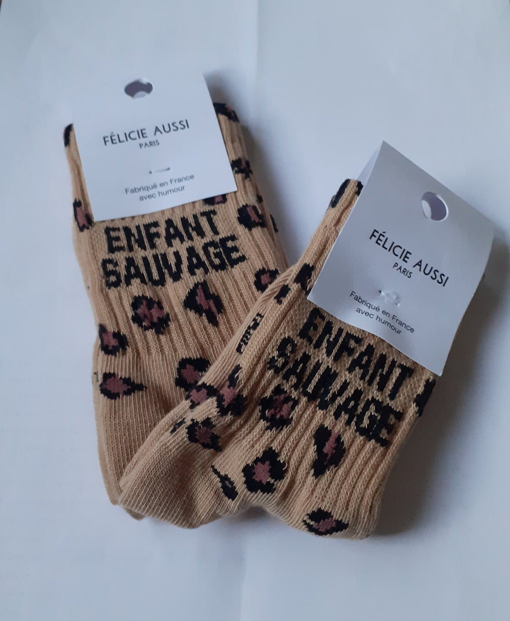 Kids' Socks - ENFANT SAUVAGE - Sand Leopard (3 sizes)