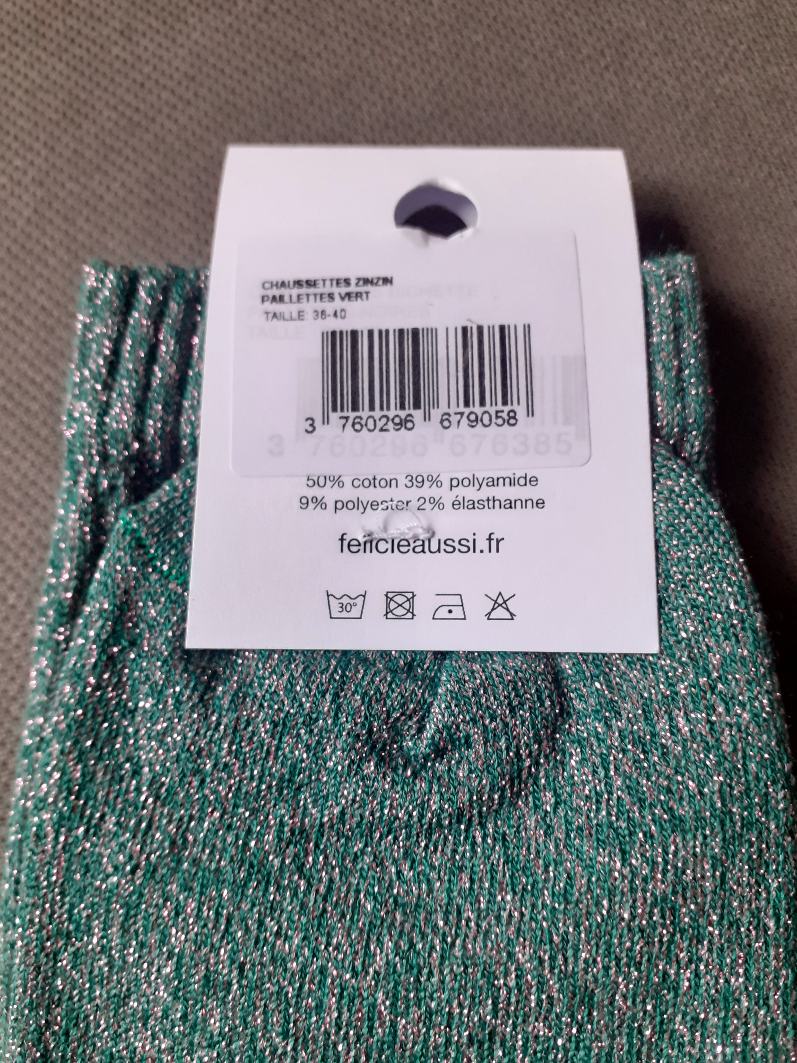 Glitter socks - ZINZIN - dark green 36/40