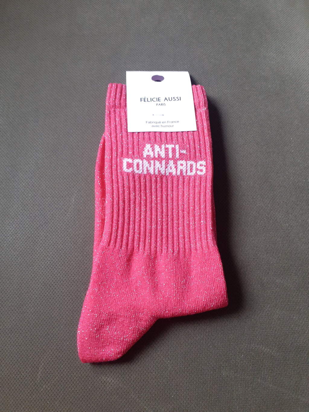 Sequin socks - Anti-Connards - pink 36/40