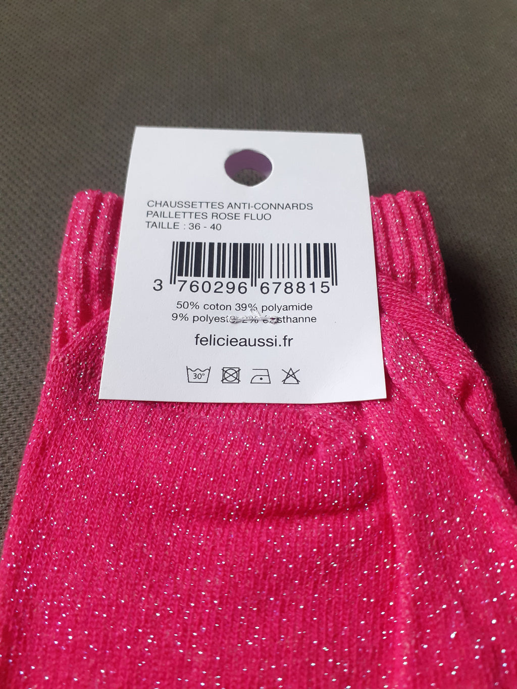 Sequin socks - Anti-Connards - pink 36/40
