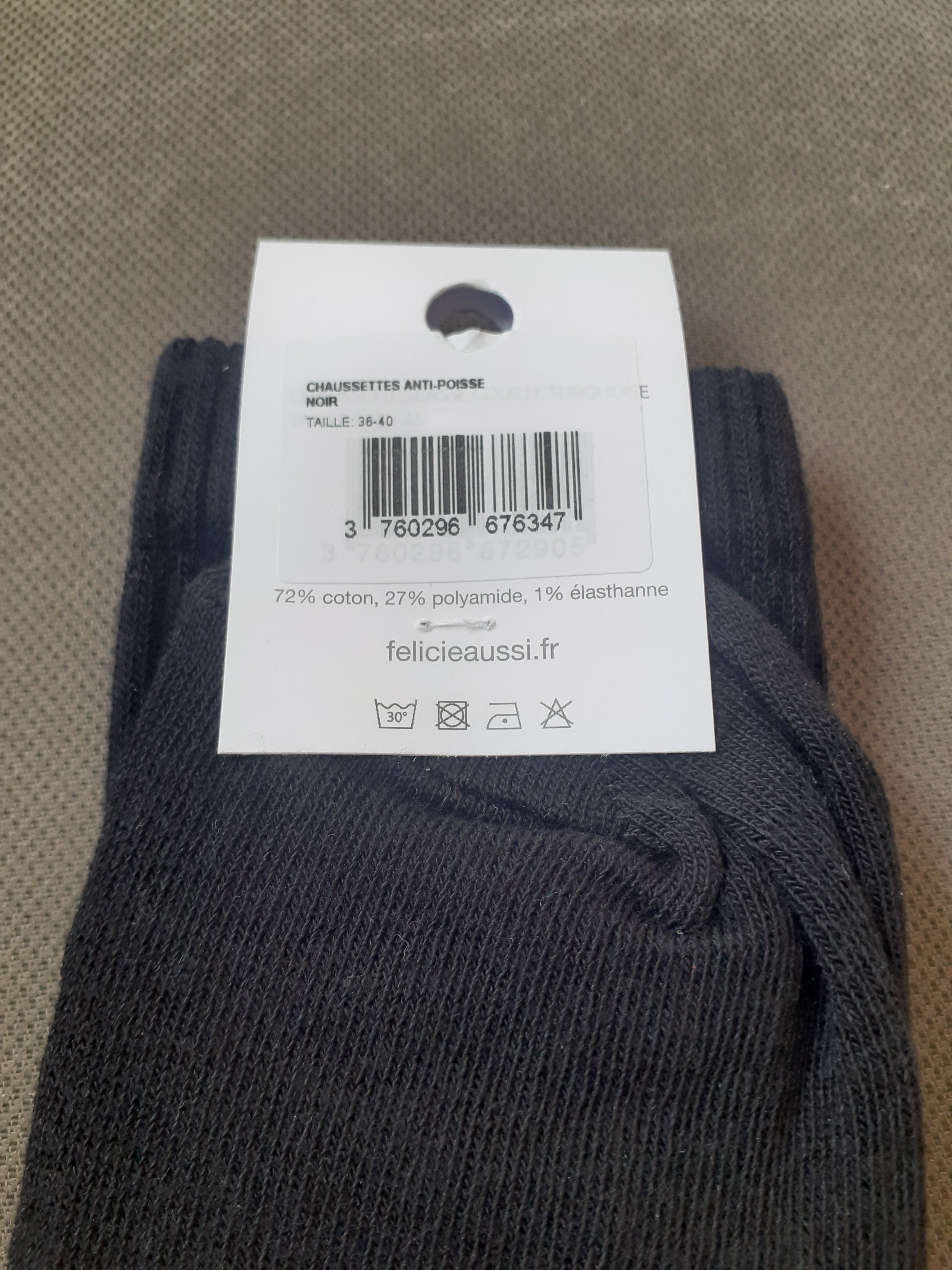 Chaussettes - ANTI-POISSE - noire 36/40