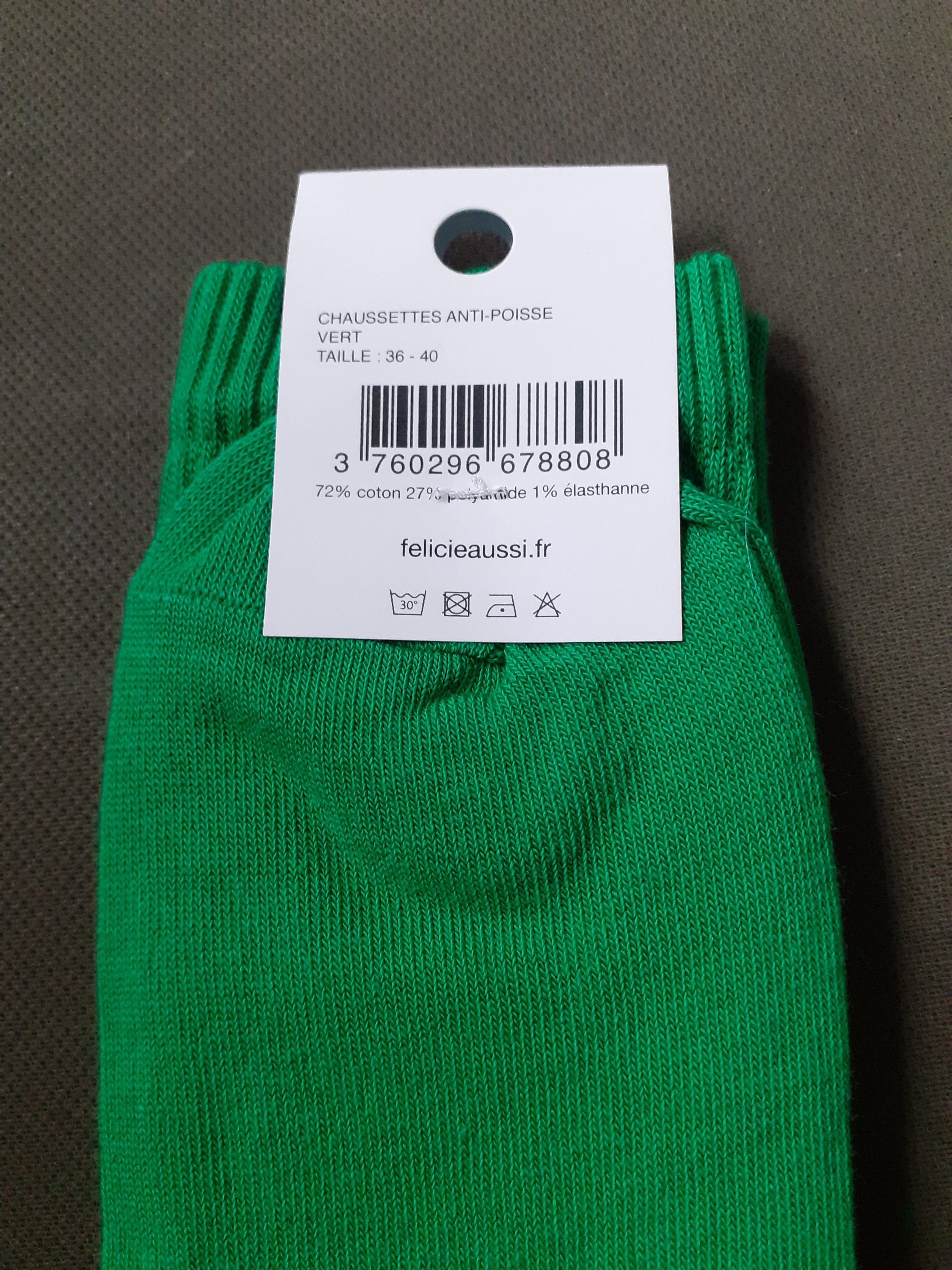 Chaussettes - Anti-Poisse - vert 36/40