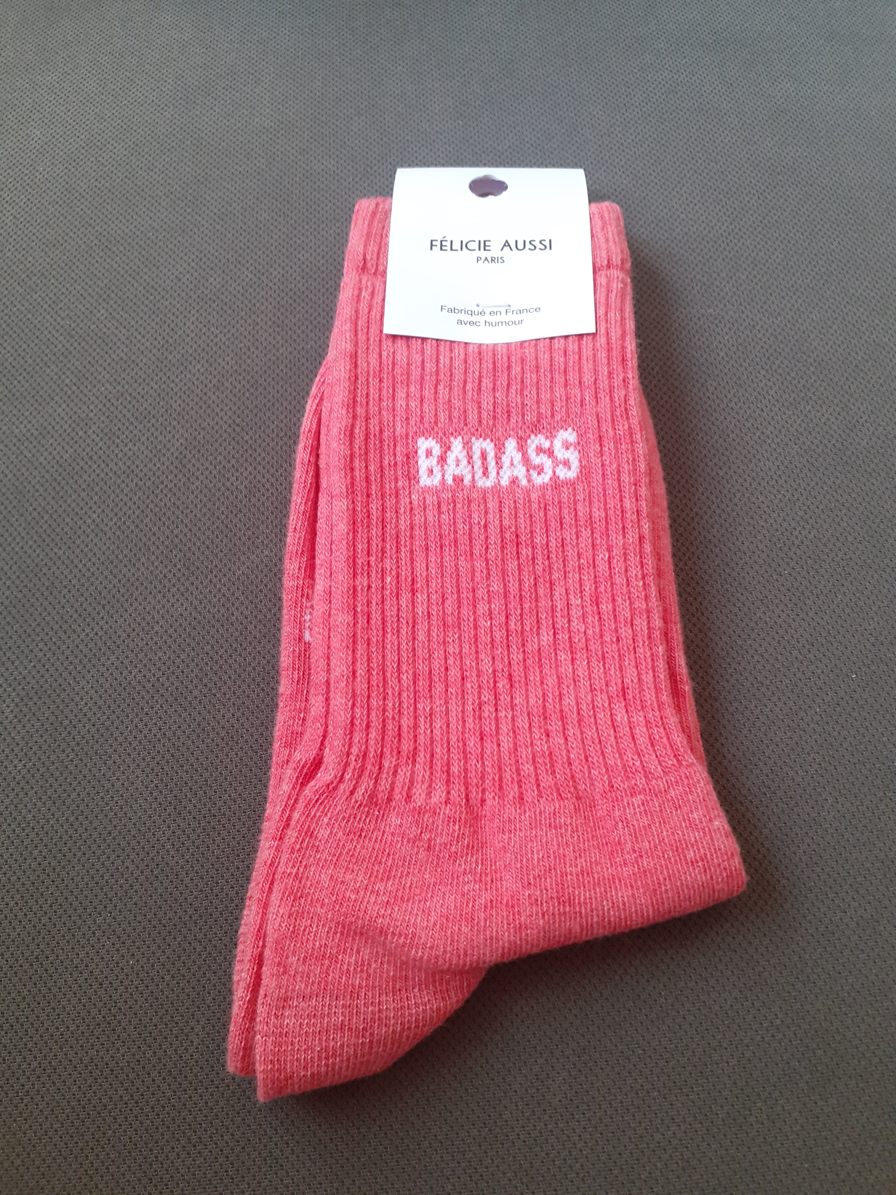 Chaussettes - BADASS - framboise chiné 36/40