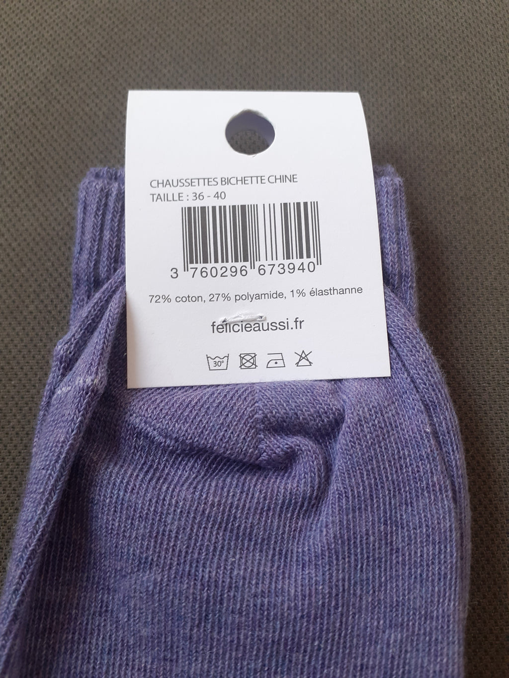 Chaussettes - BICHETTE - mauve chiné 36/40