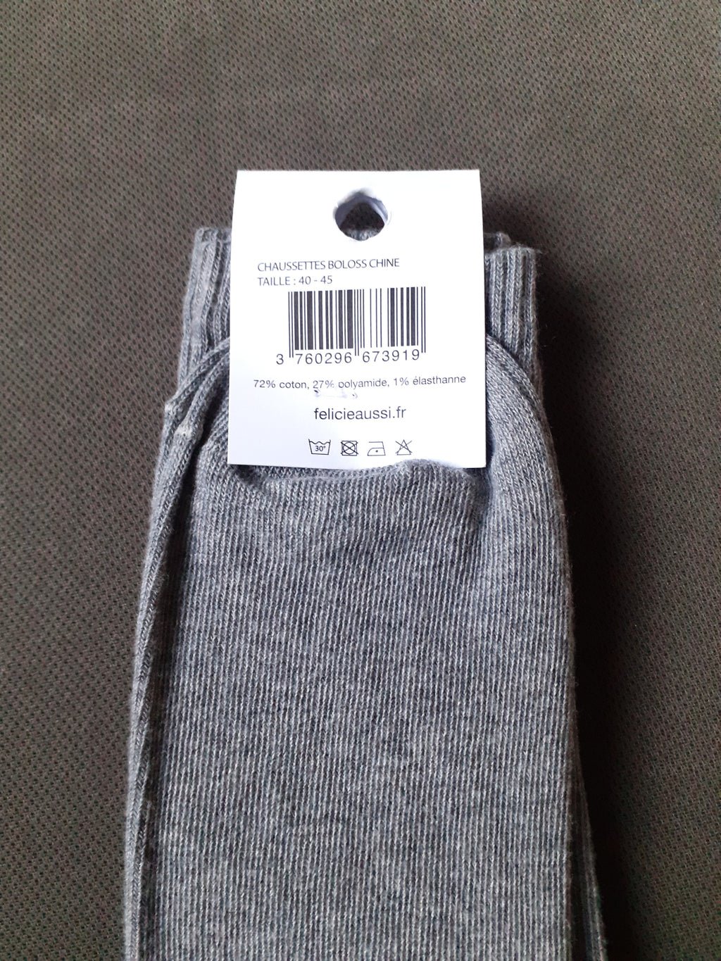 Chaussettes - BOLOSS - gris chiné 40/45
