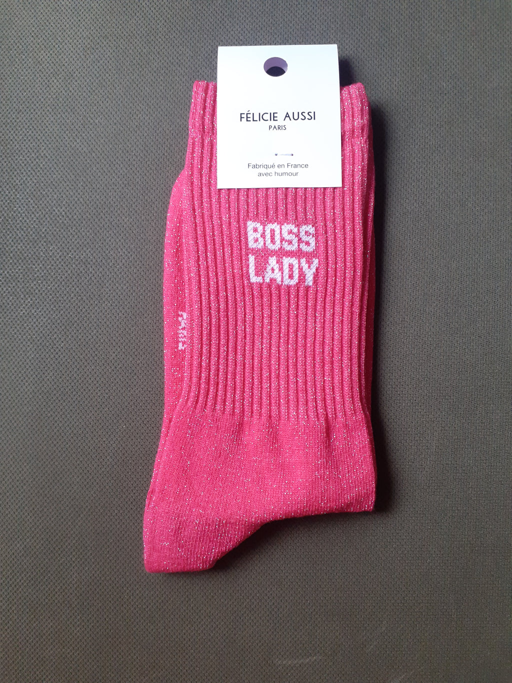 Glitter Socks - BOSS LADY - fuchsia 36/40