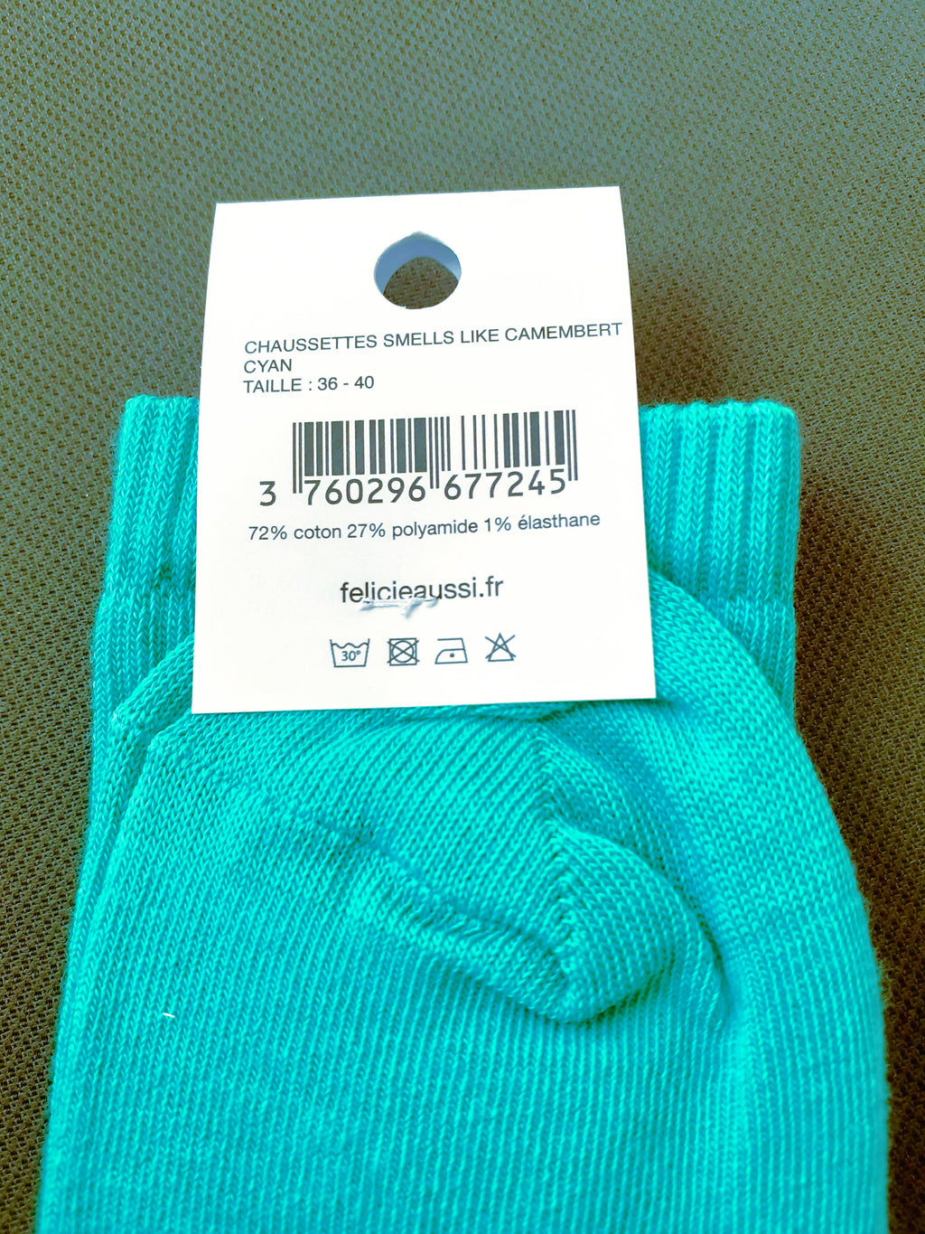 Socks - Smells Like CAMEMBERT - cyan 36/40