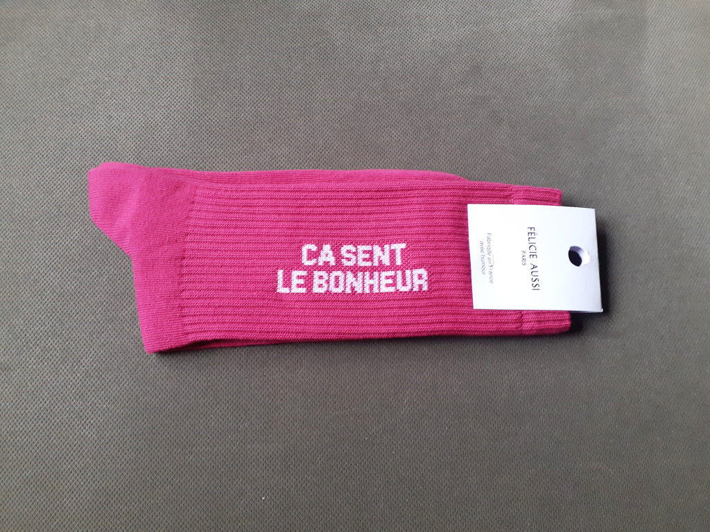 Chaussettes - Ça sent le BONHEUR - framboise 40/45