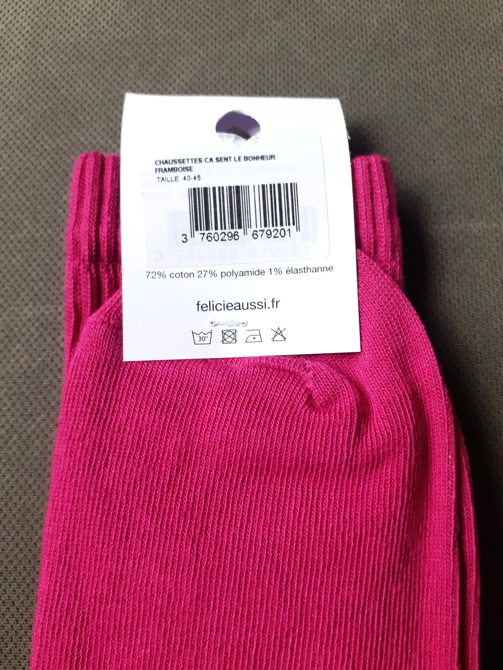 Chaussettes - Ça sent le BONHEUR - framboise 40/45