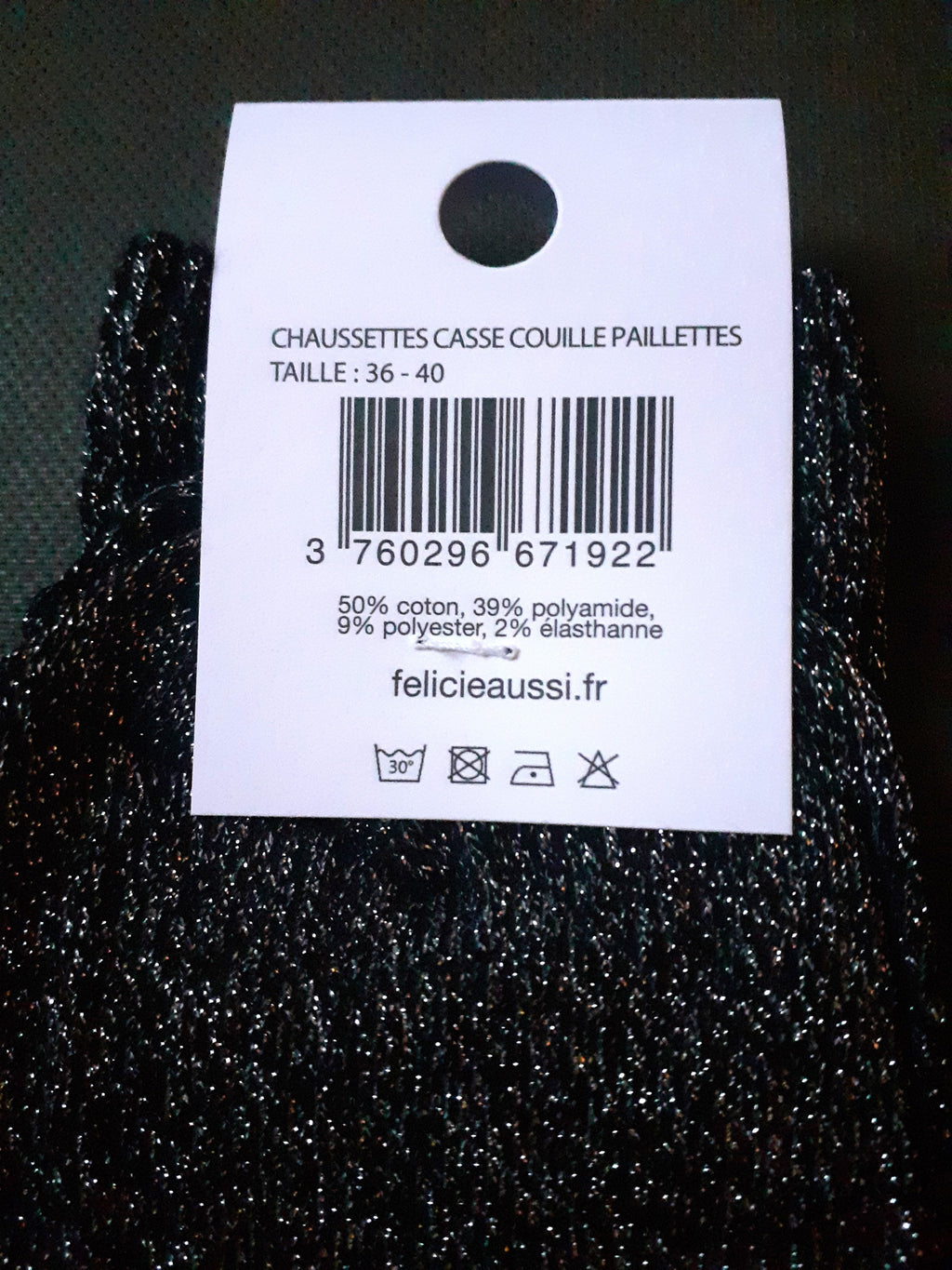 Glitter Socks - CASSE COUILLE - black 36/40