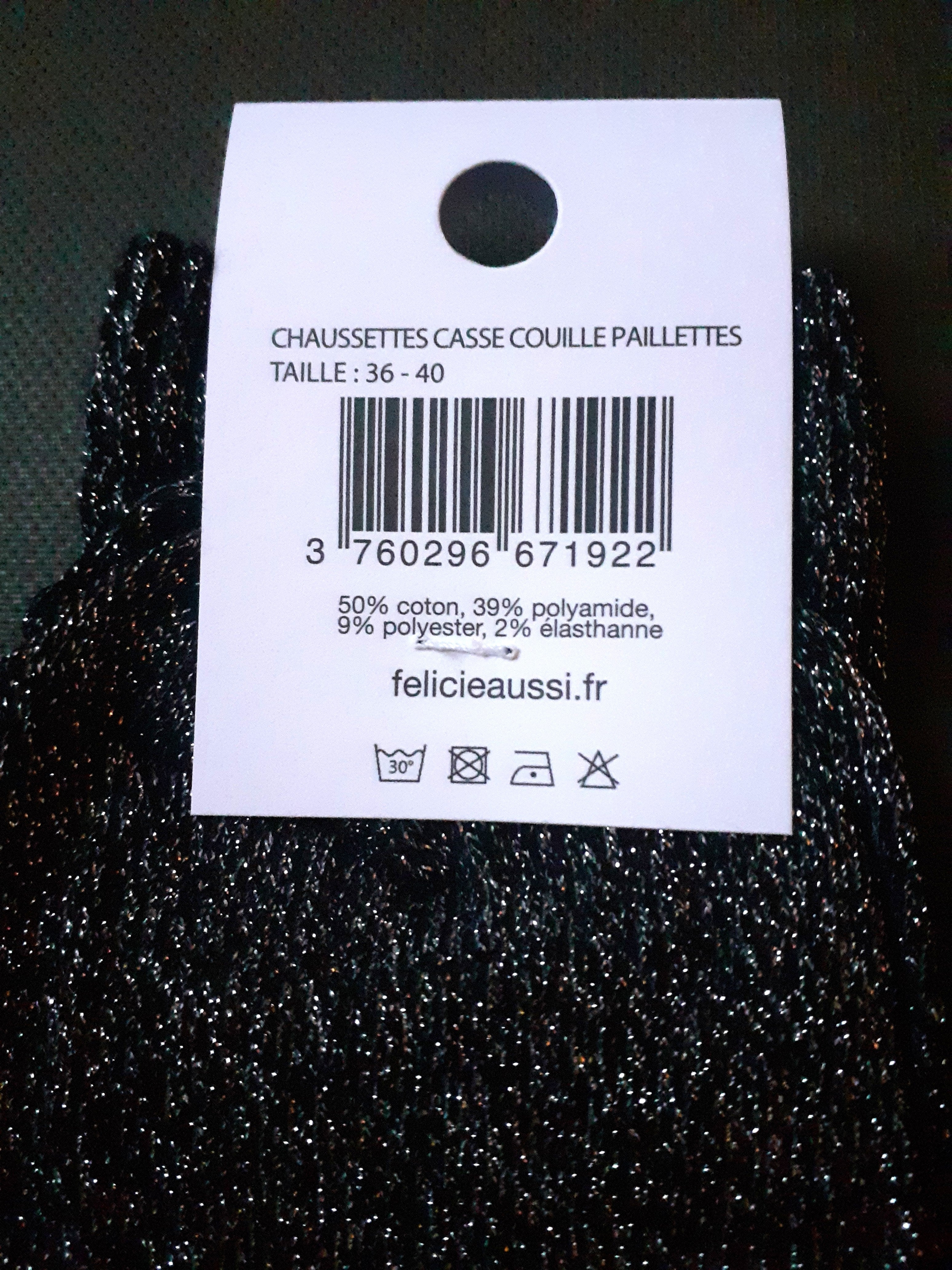 Glitter Socks - CASSE COUILLE - black 36/40