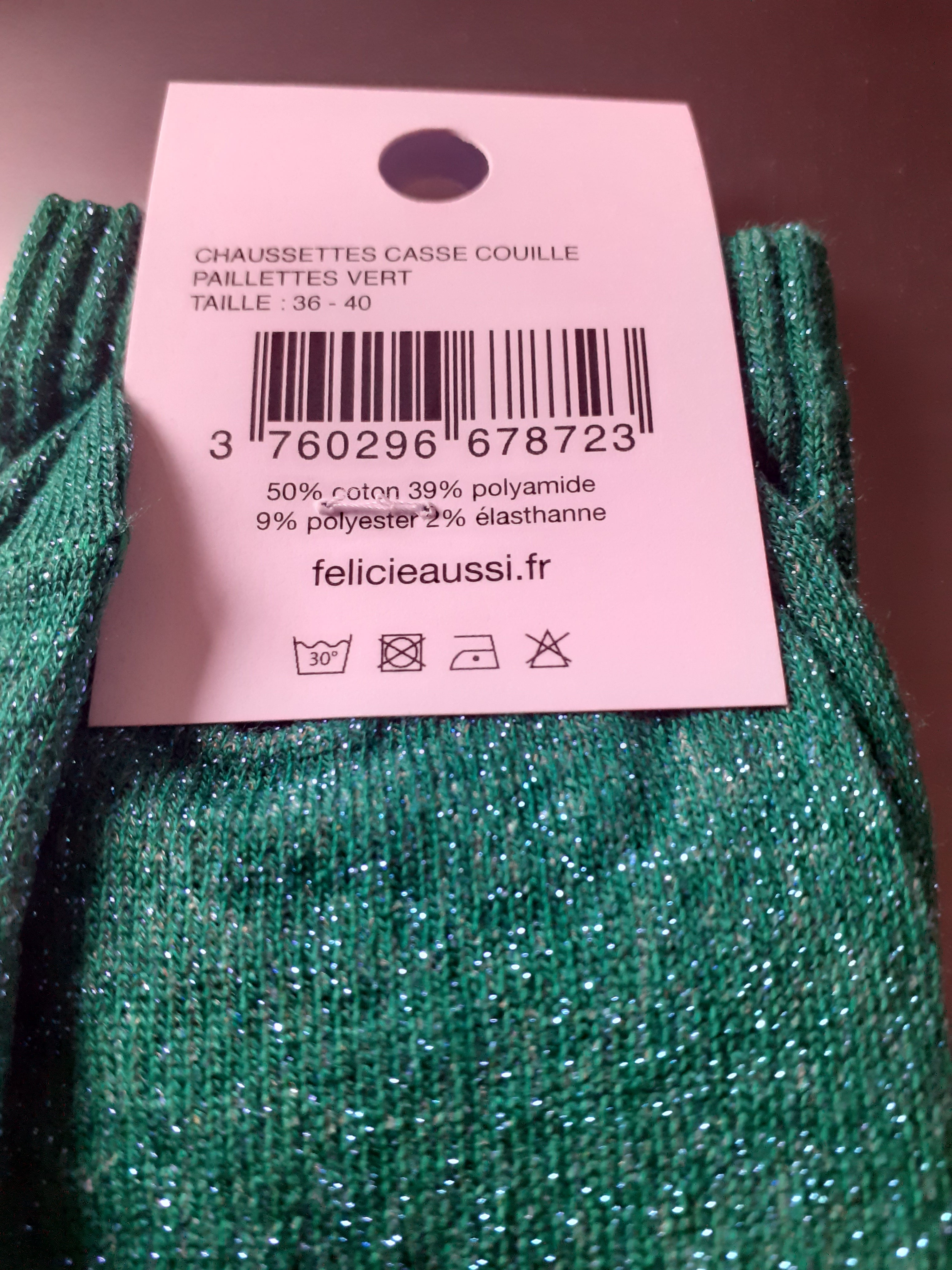 Sparkly socks - CASSE COUILLE - green 36/40