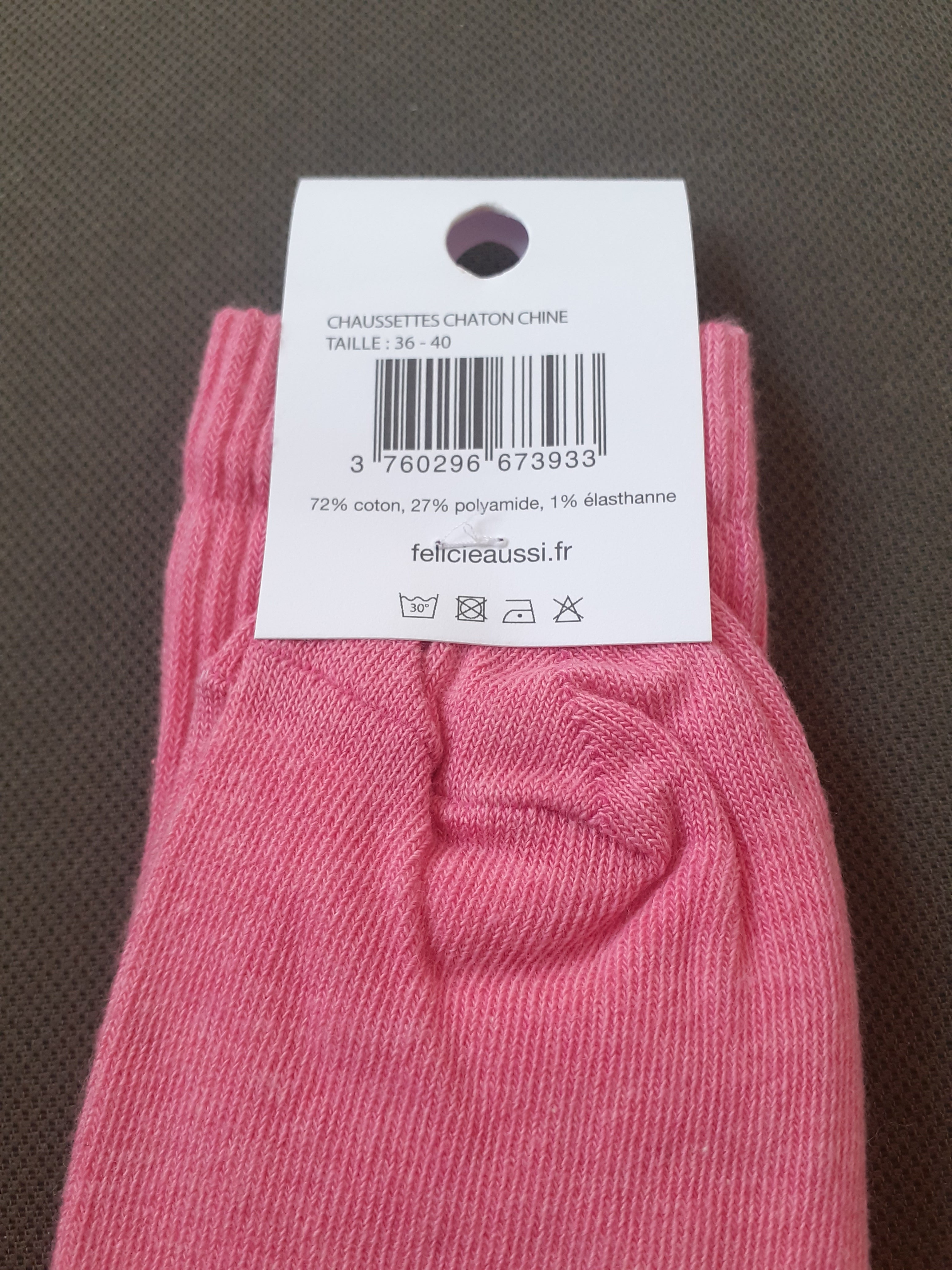Chaussettes - CHATON - fraise chiné 36/40