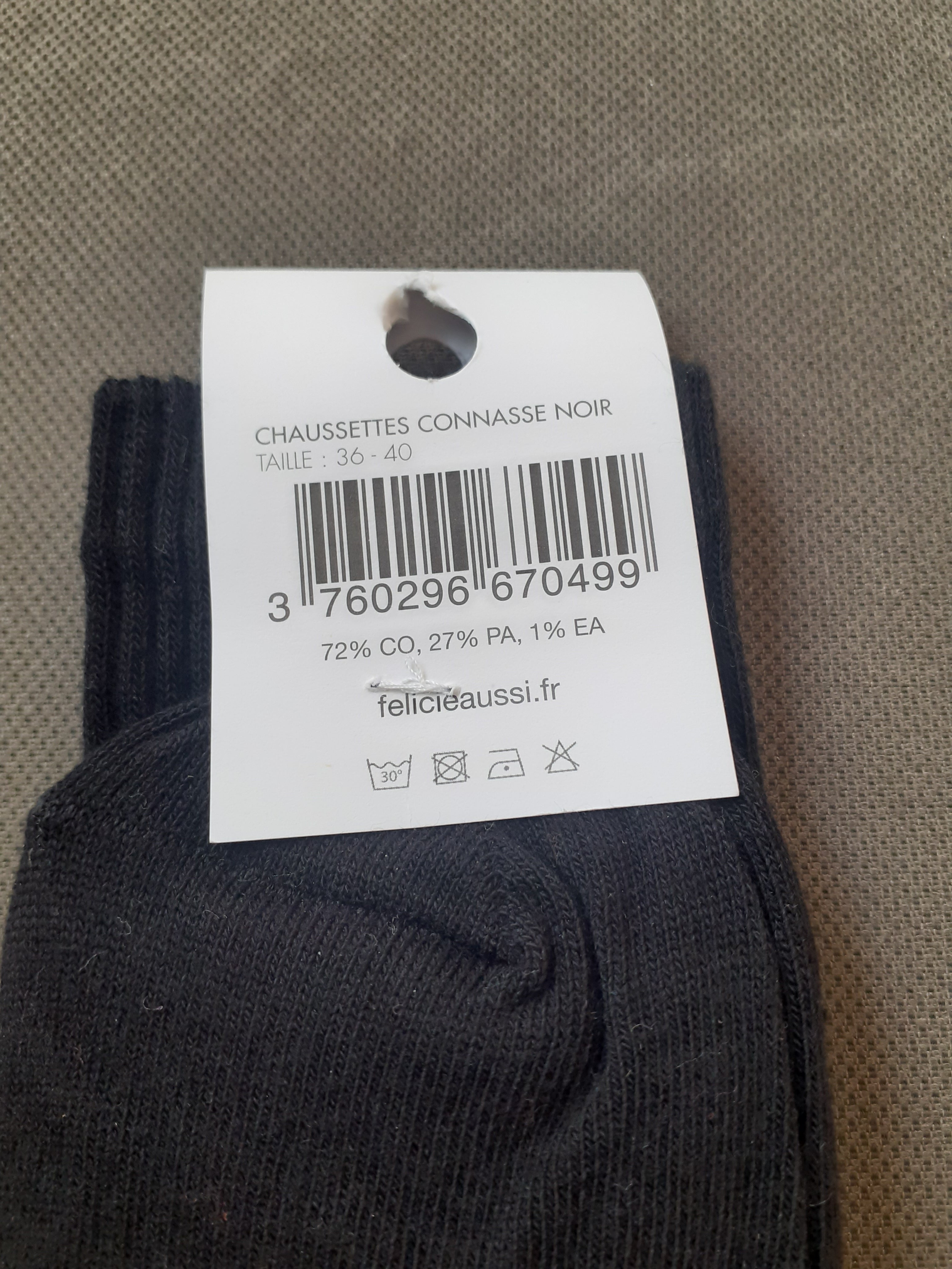Chaussettes - CONNASSE - noire 36/40