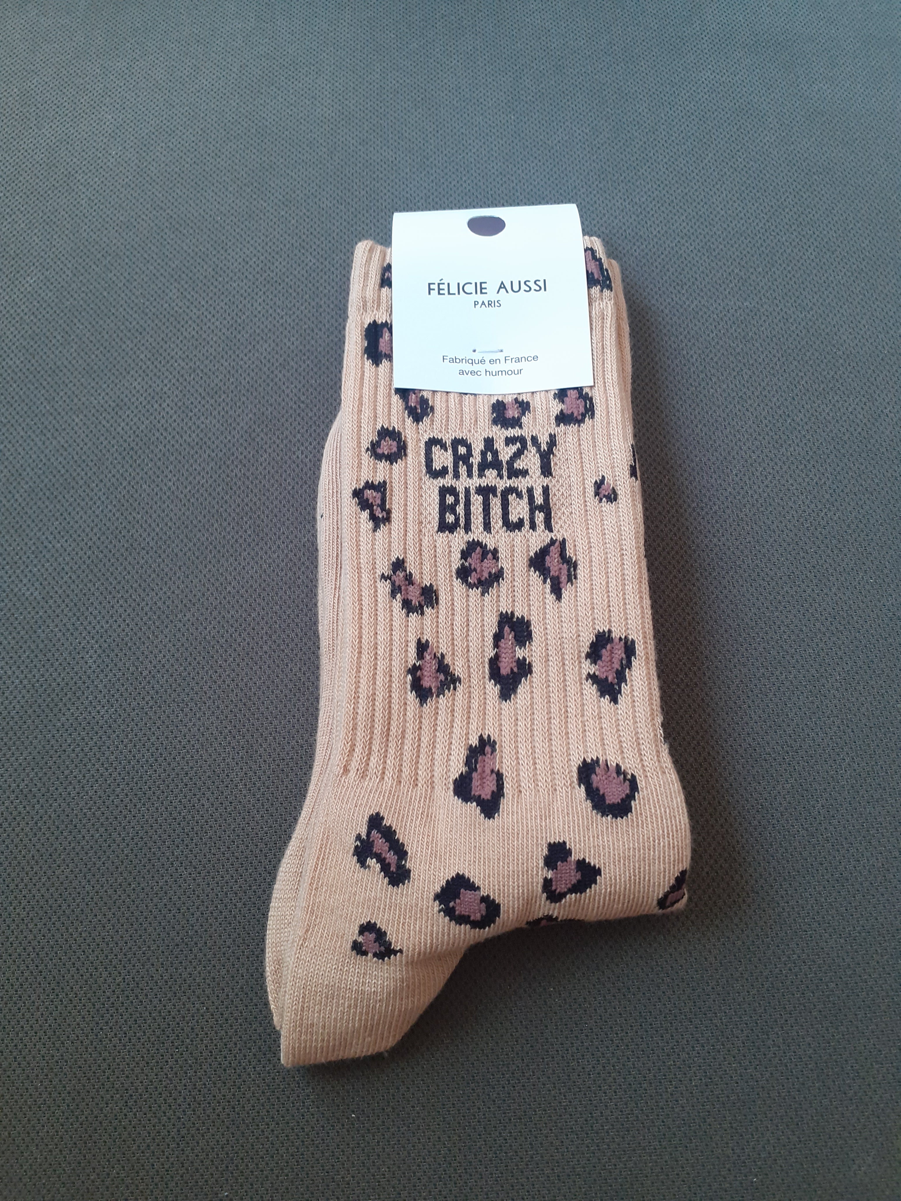 Chaussettes - CRAZY BITCH - léopard 36/40