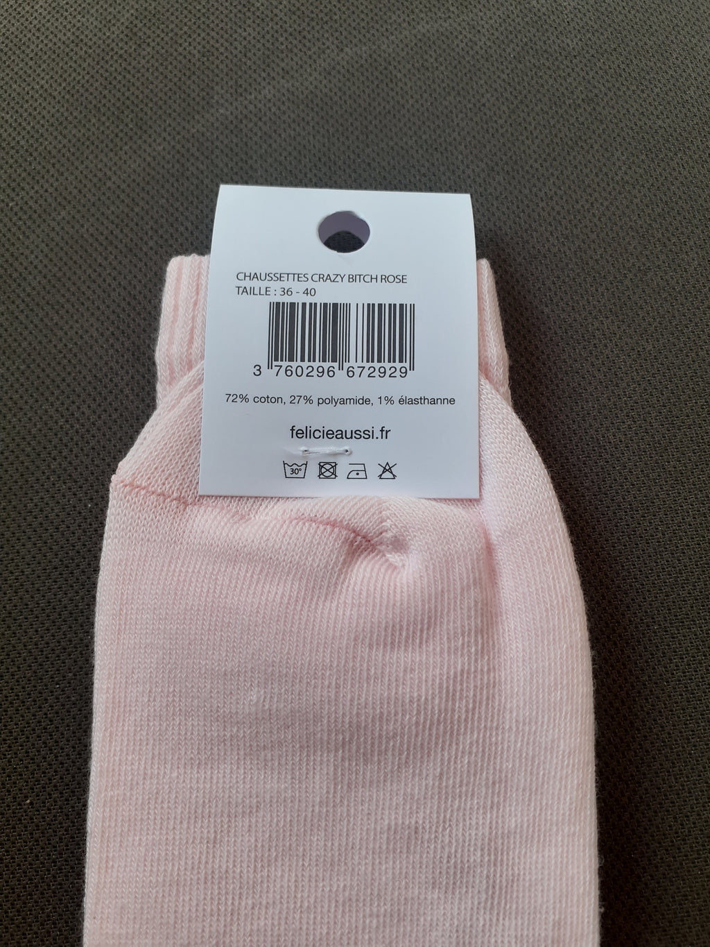 Chaussettes - CRAZY BITCH - rose 36/40