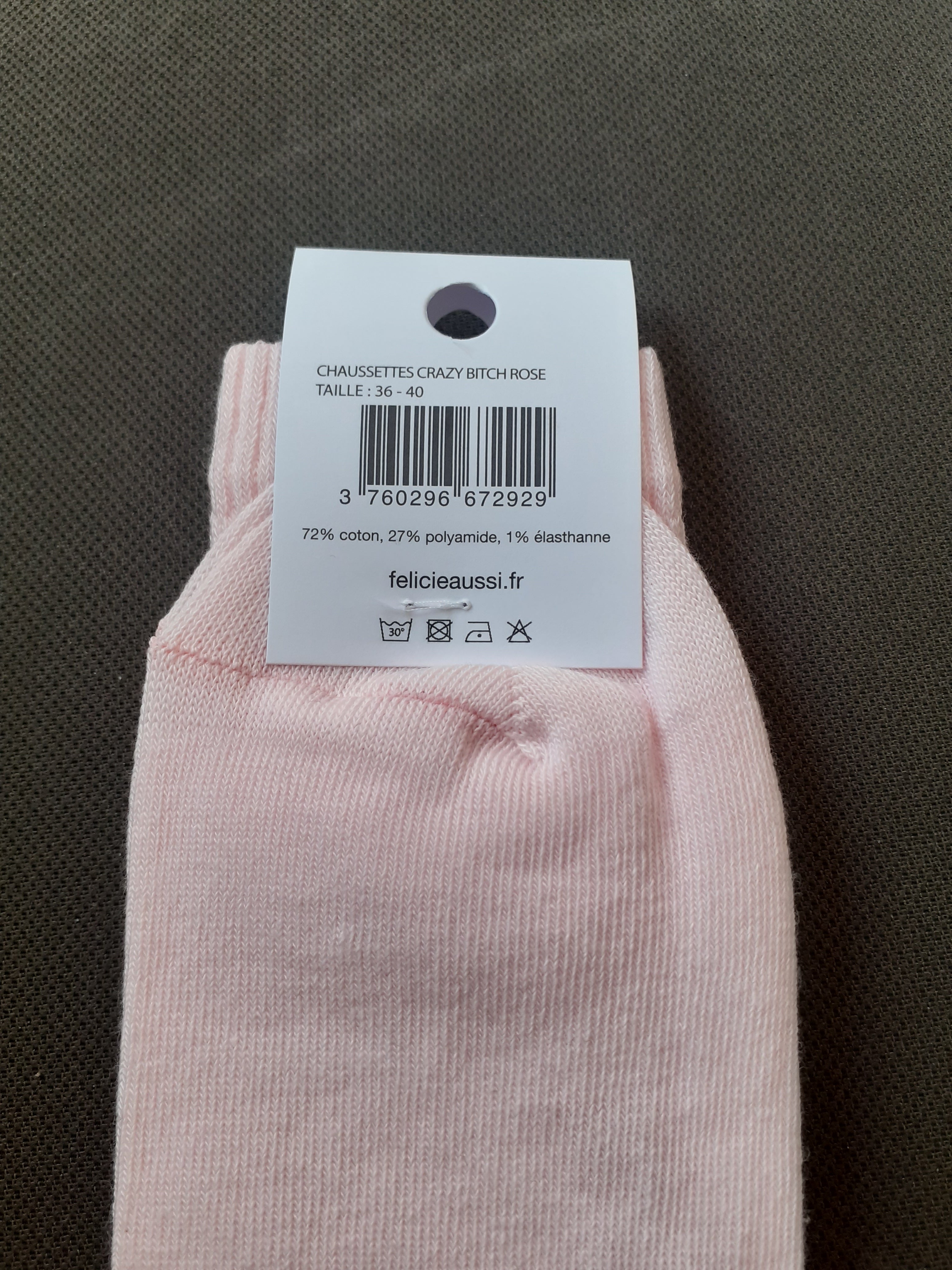 Chaussettes - CRAZY BITCH - rose 36/40