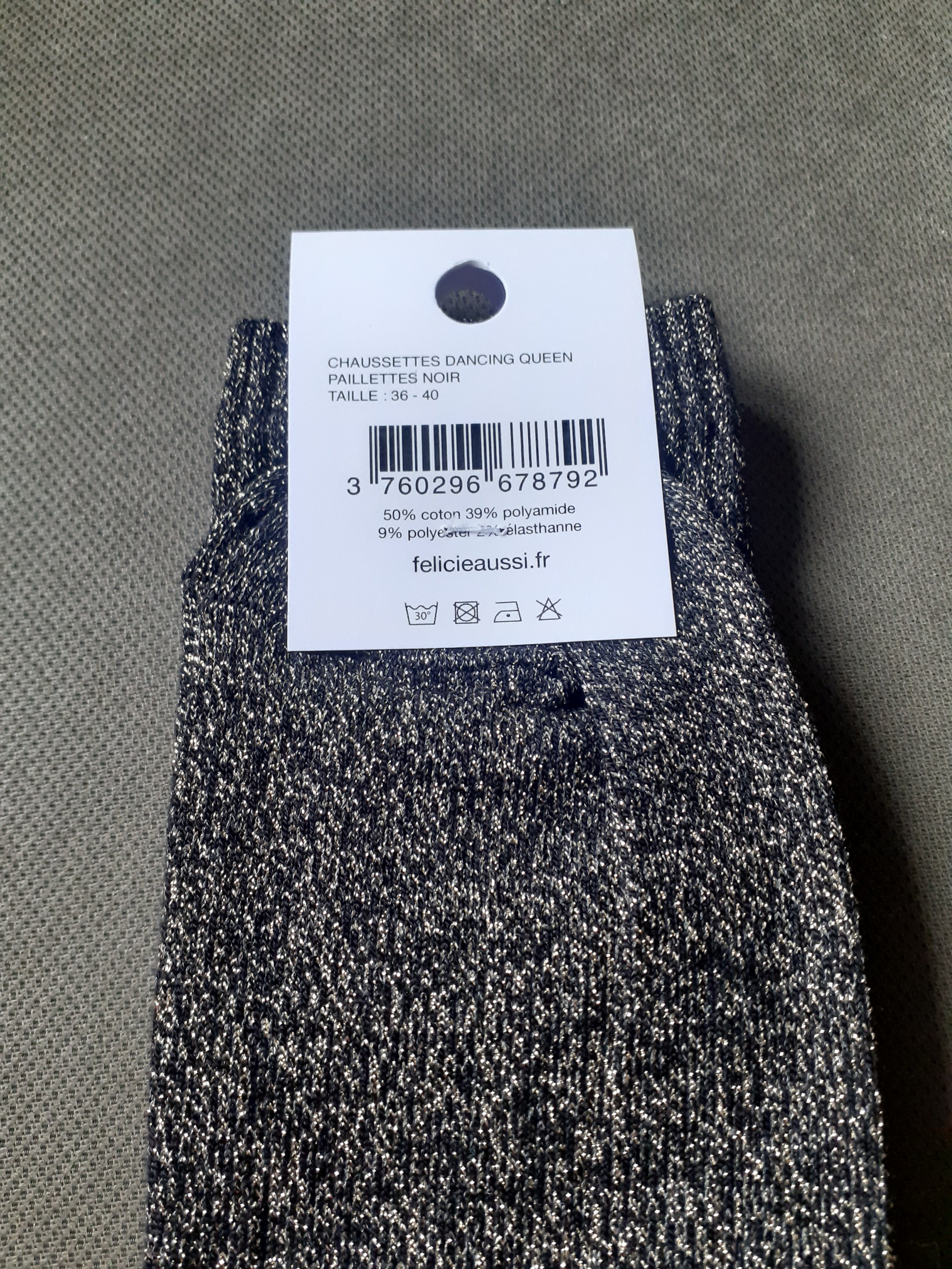 Sparkly socks - Dancing Queen - black 36/40