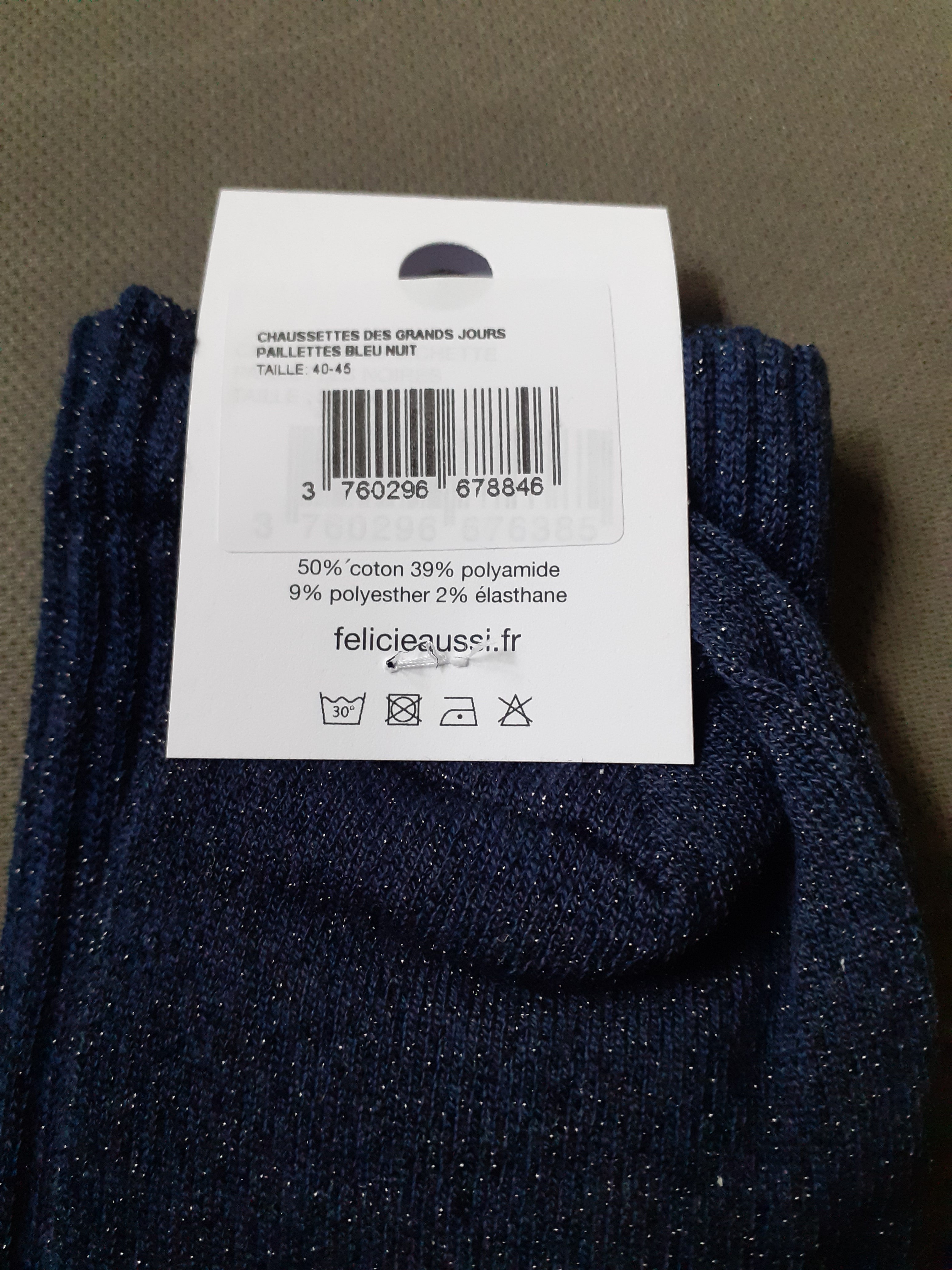 Glitter socks - Des Grands Jours - midnight blue 40/45
