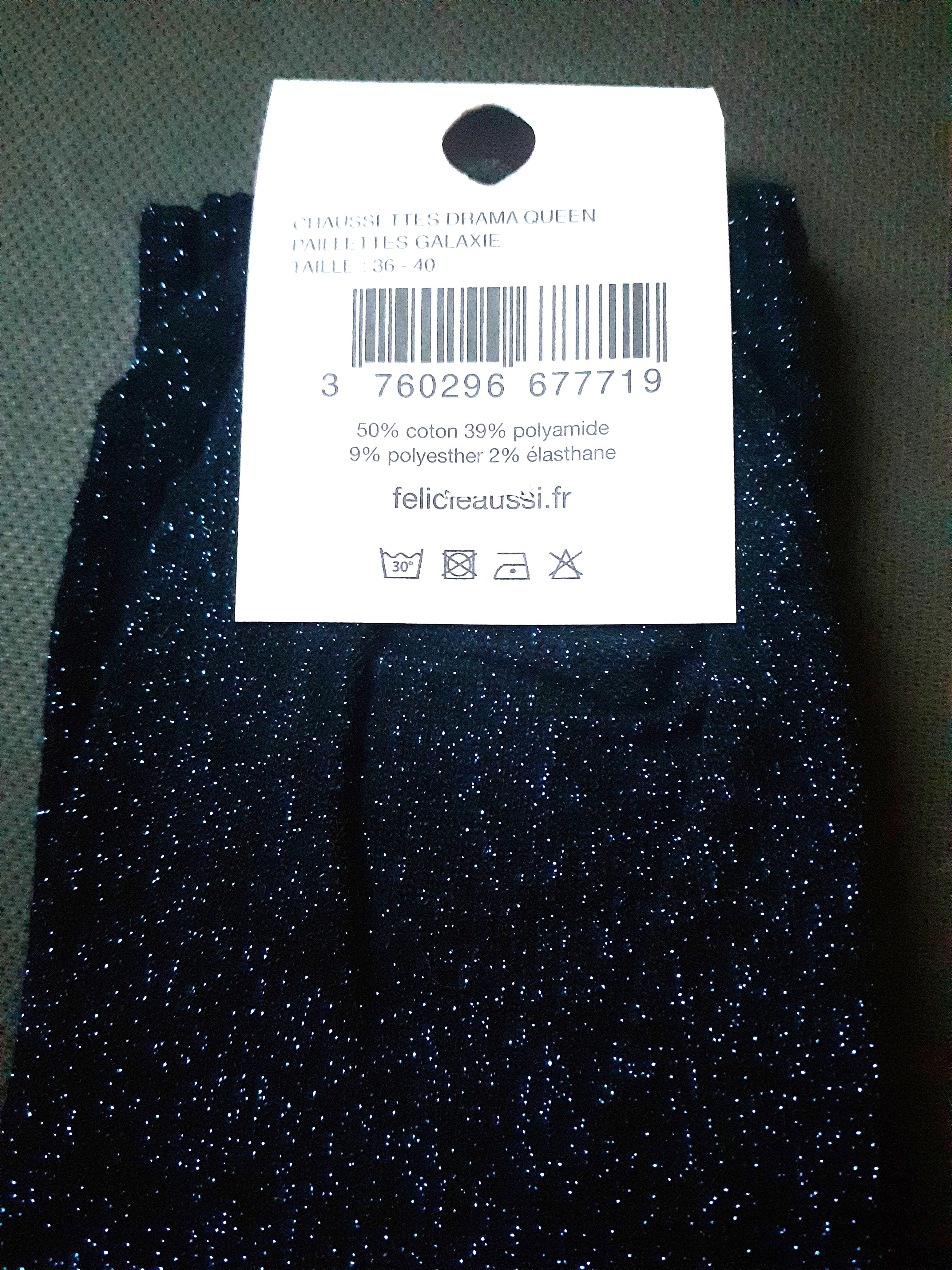 Glitter socks - DRAMA QUEEN - galaxy 36/40