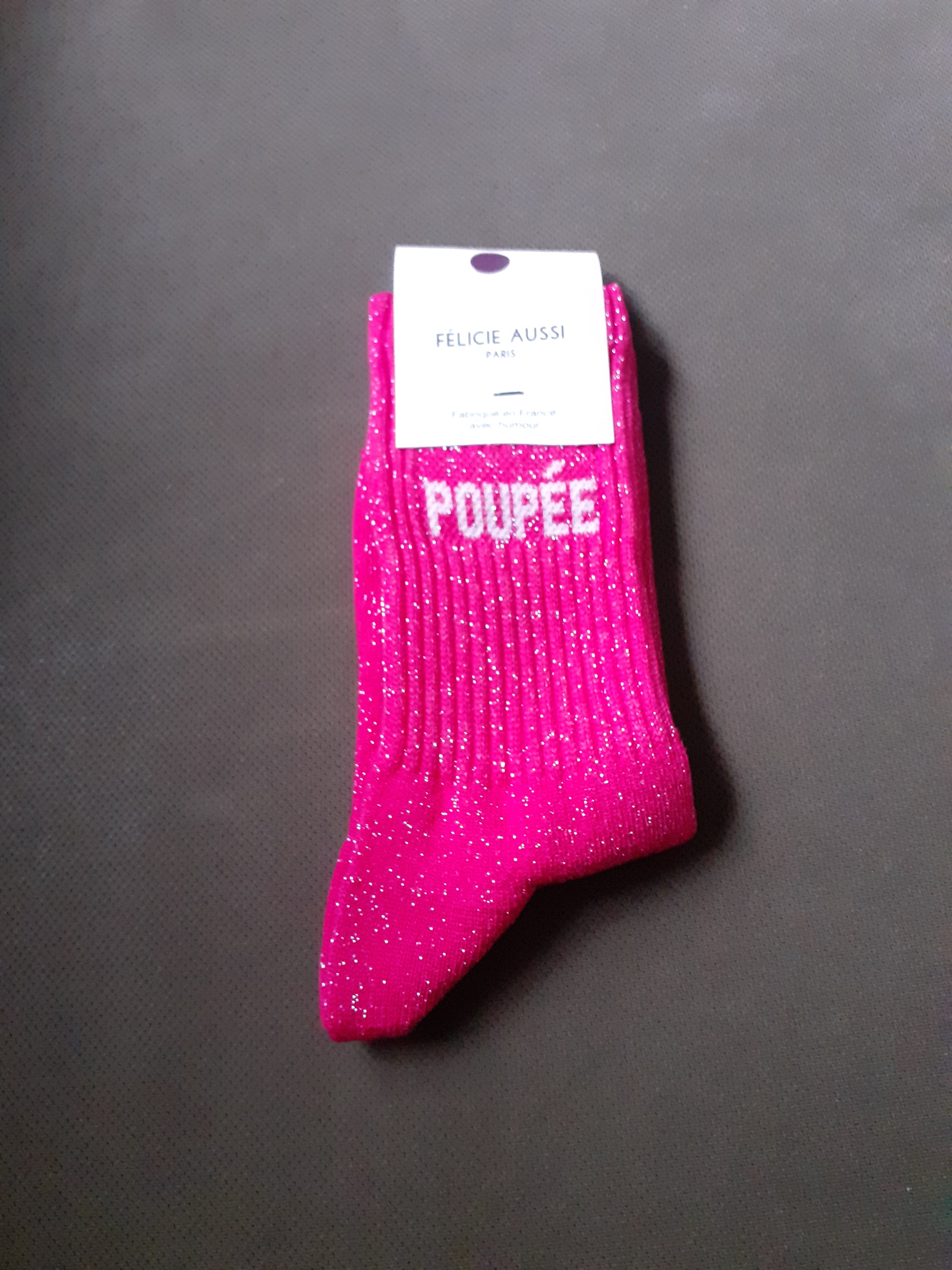 Children's Glitter Socks - POUPÉE - fuchsia (3 sizes)
