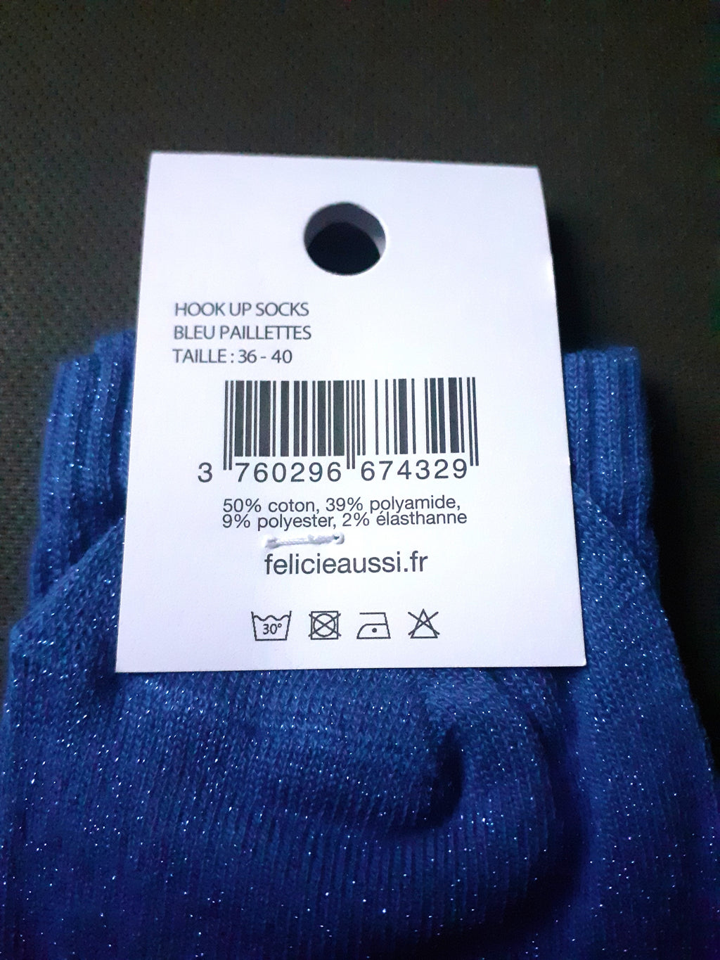Sequined socks - Hook Up Socks - blue 36/40