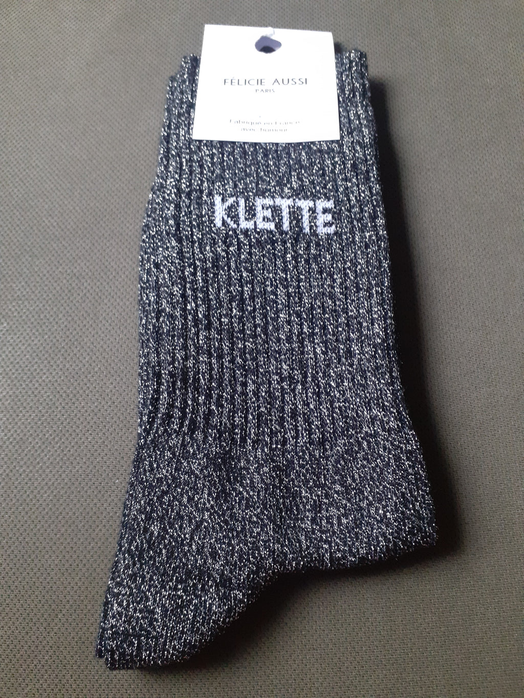 Glitter socks - KLETTE - black 36/40
