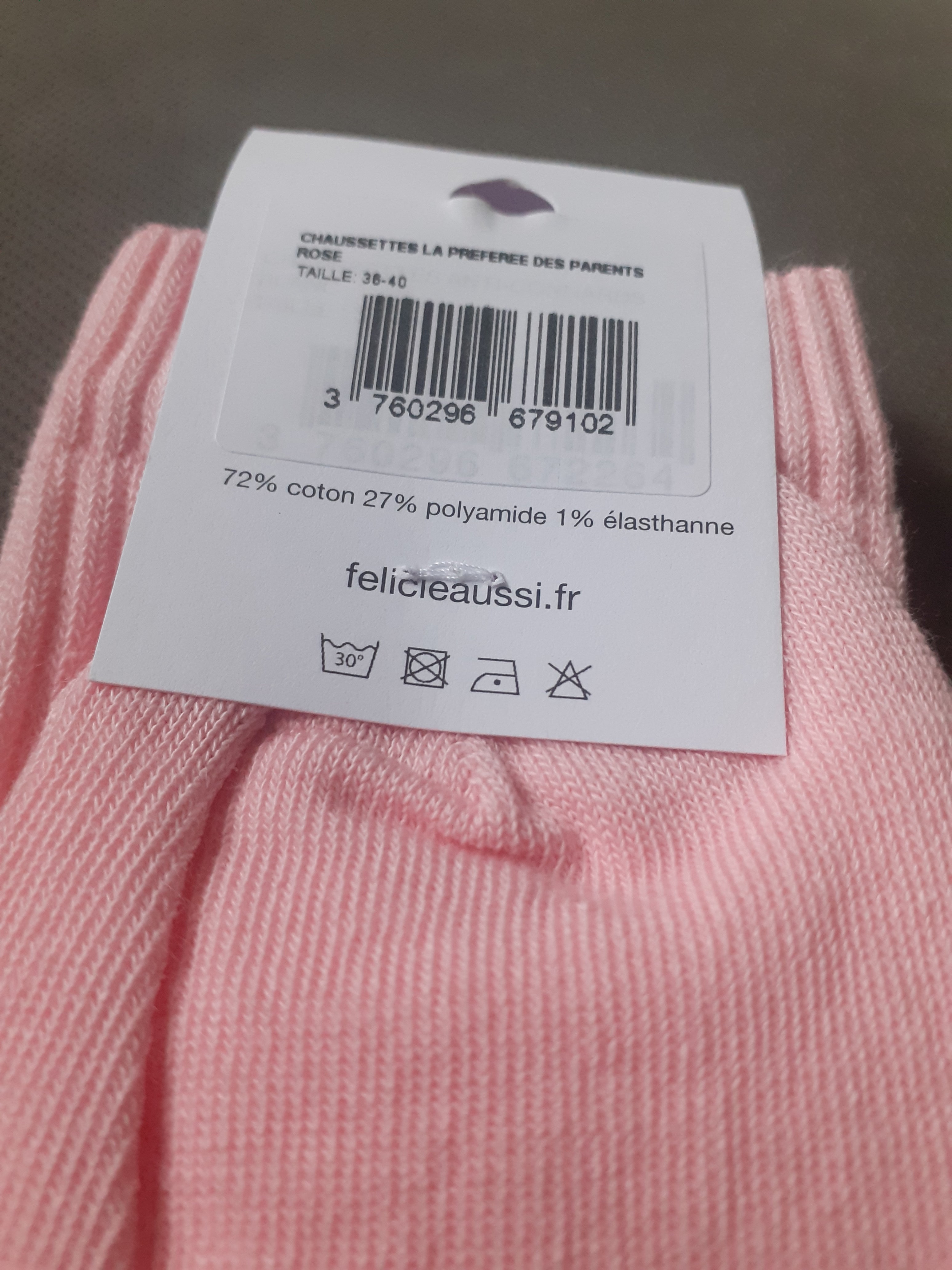 Chaussettes - La Préférée des Parents - rose pâle 36/40