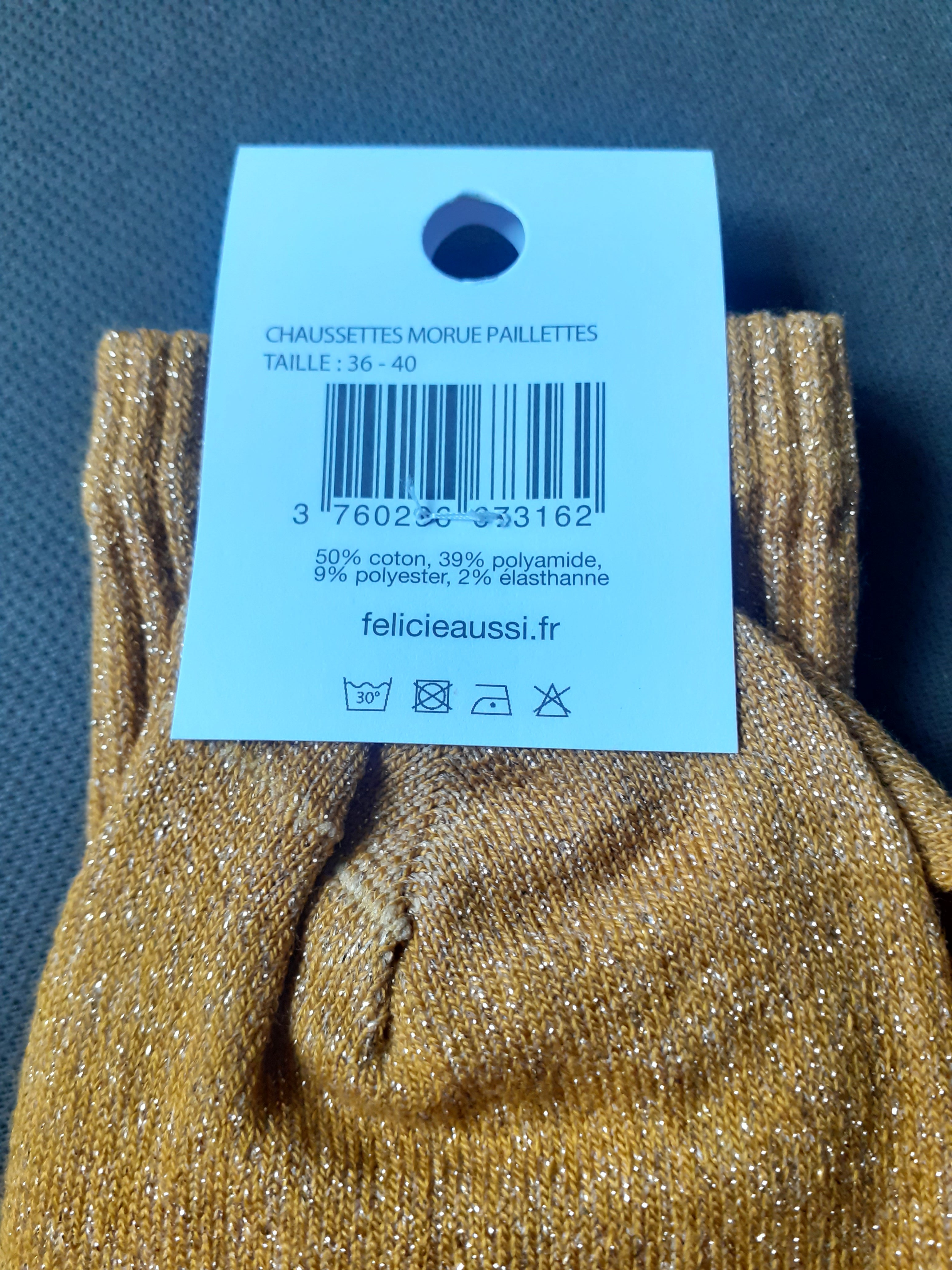 Glitter socks - MORUE - curry 36/40