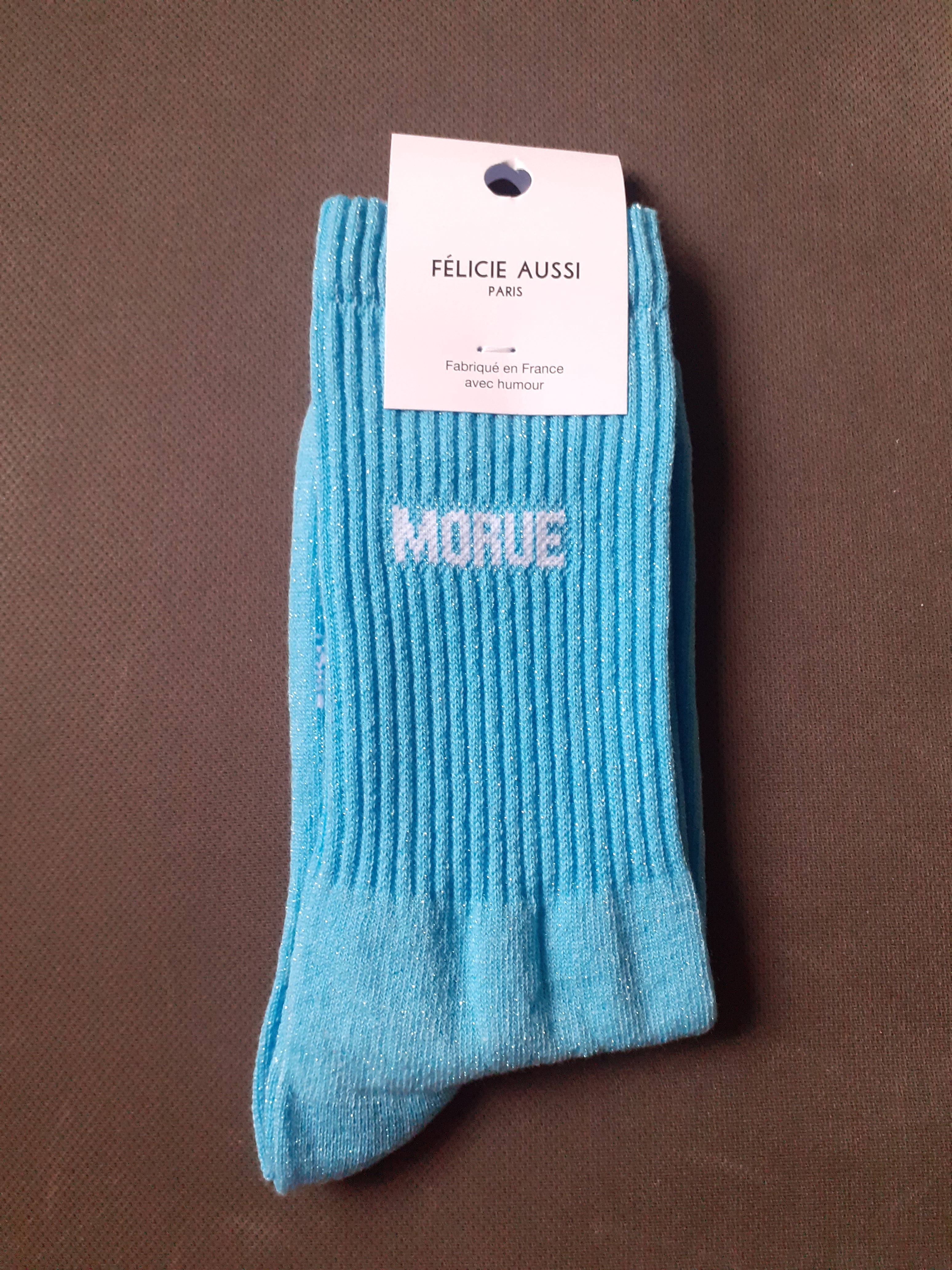 Glitter socks - MORUE - turquoise 36/40