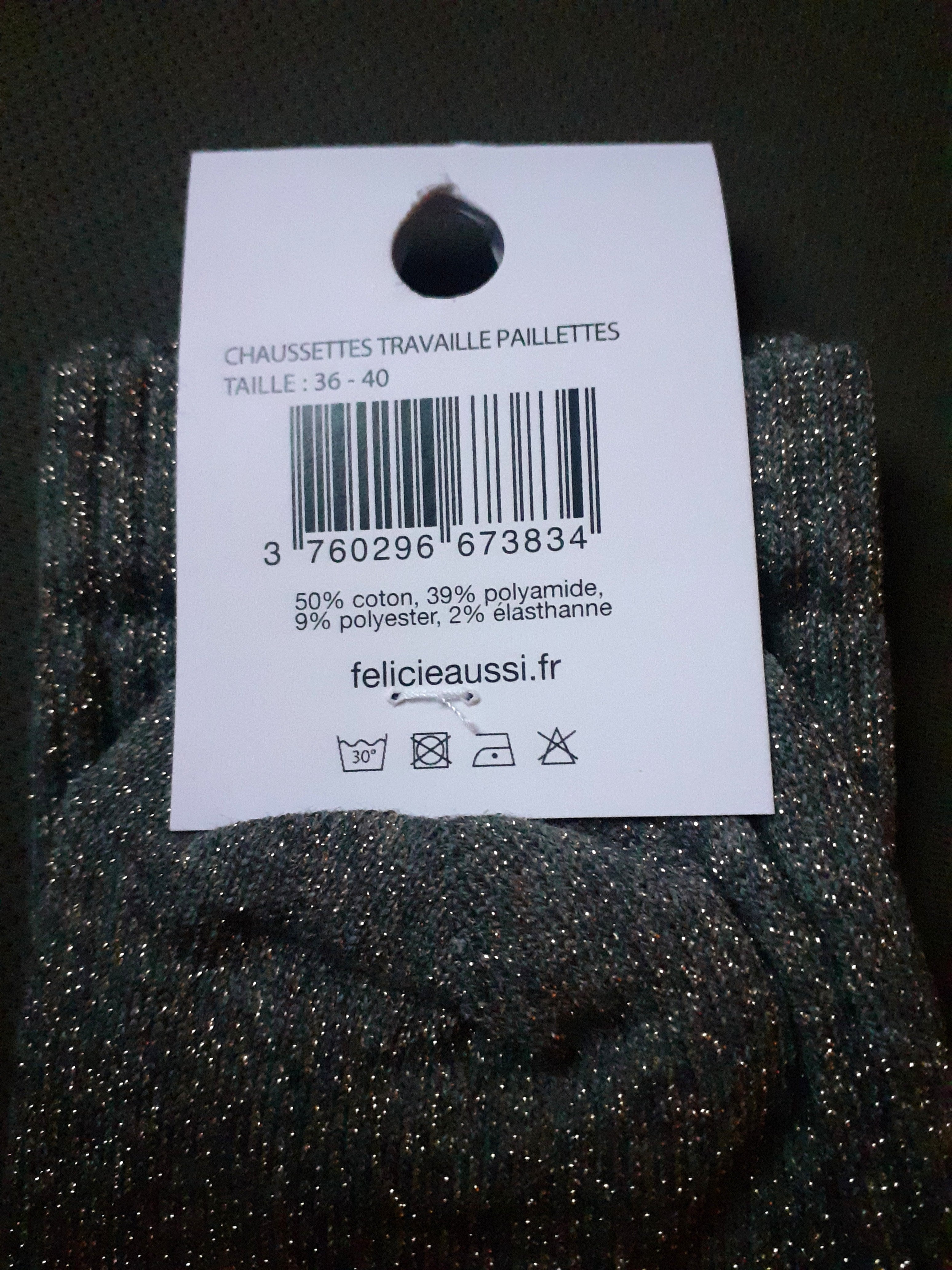 Glitter socks - Je ne travaille pas ici - anthracite 36/40