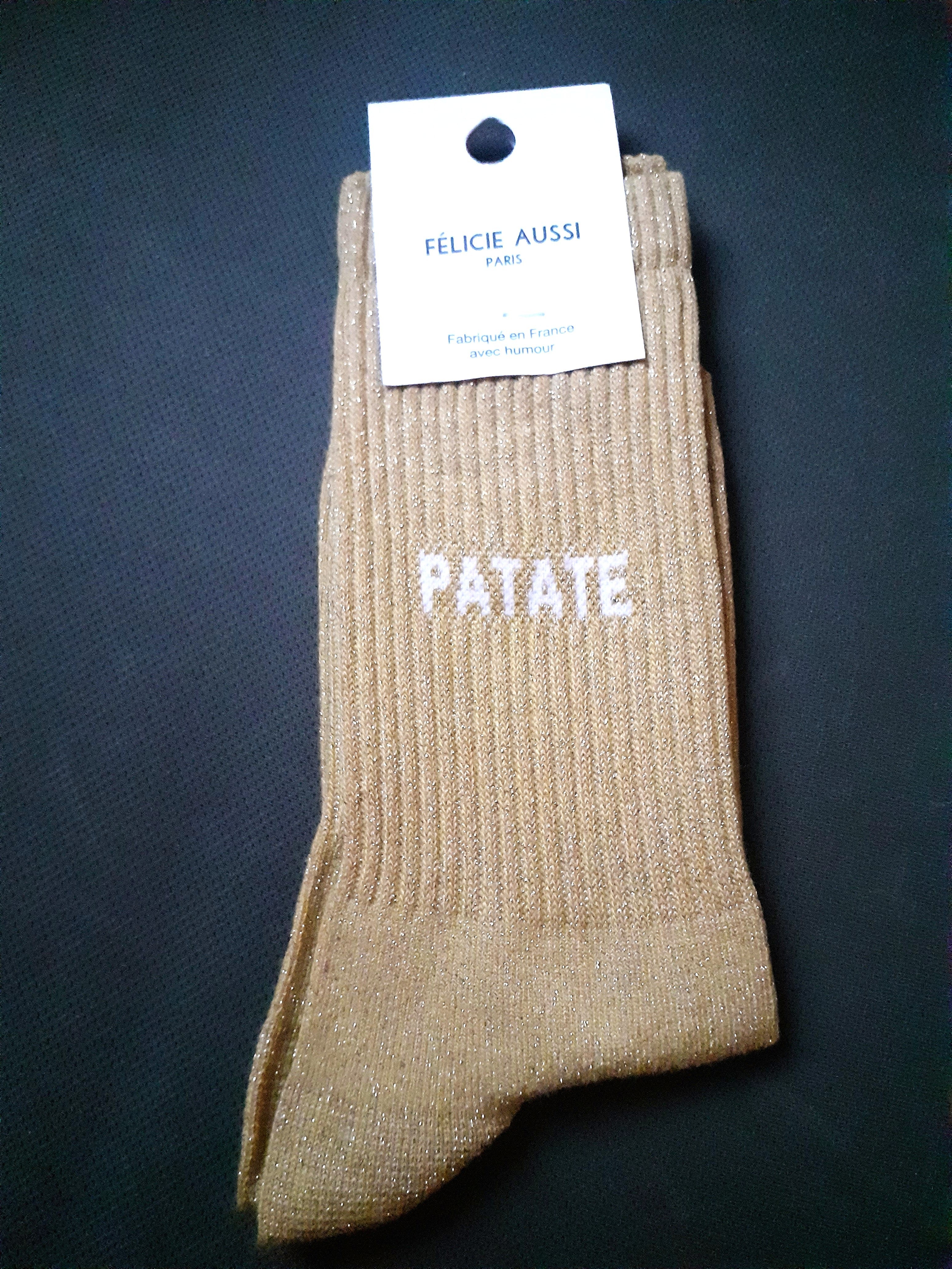 Sparkly socks - PATATE - yellow 36/40