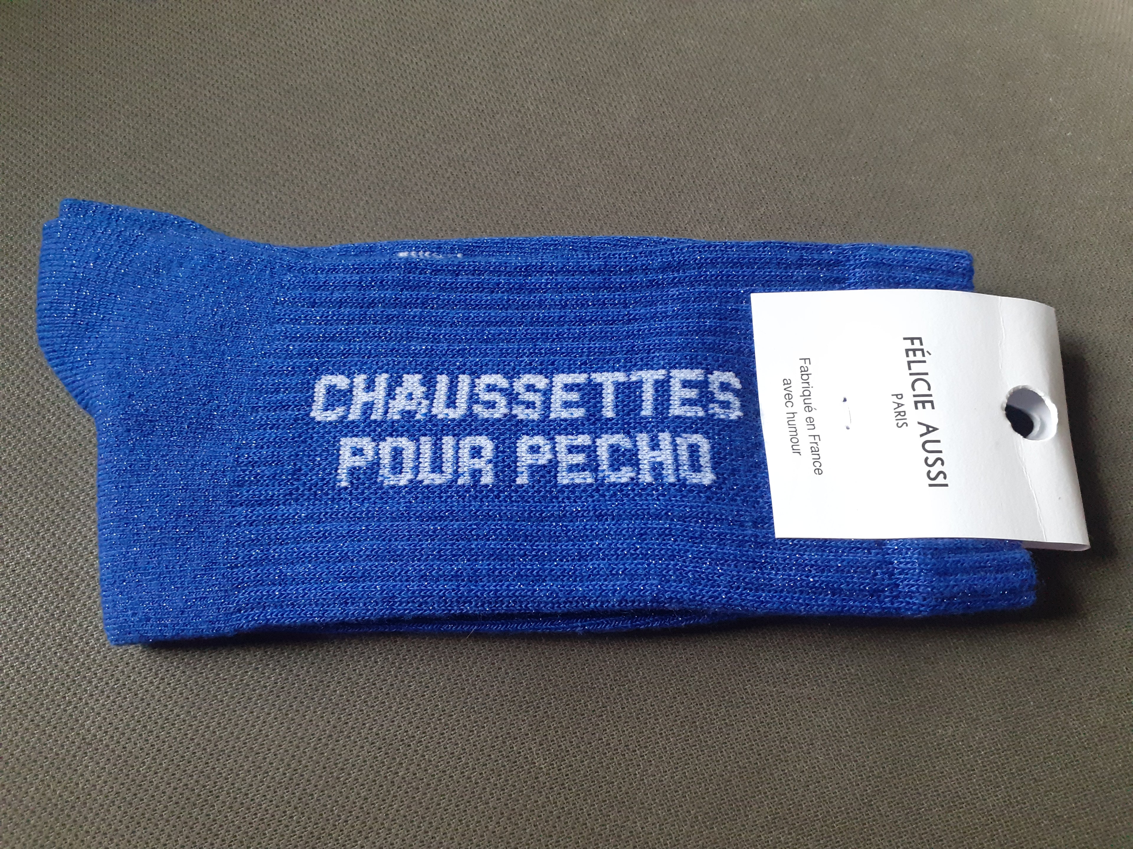 Glitter socks - POUR PECHO - blue 36/40