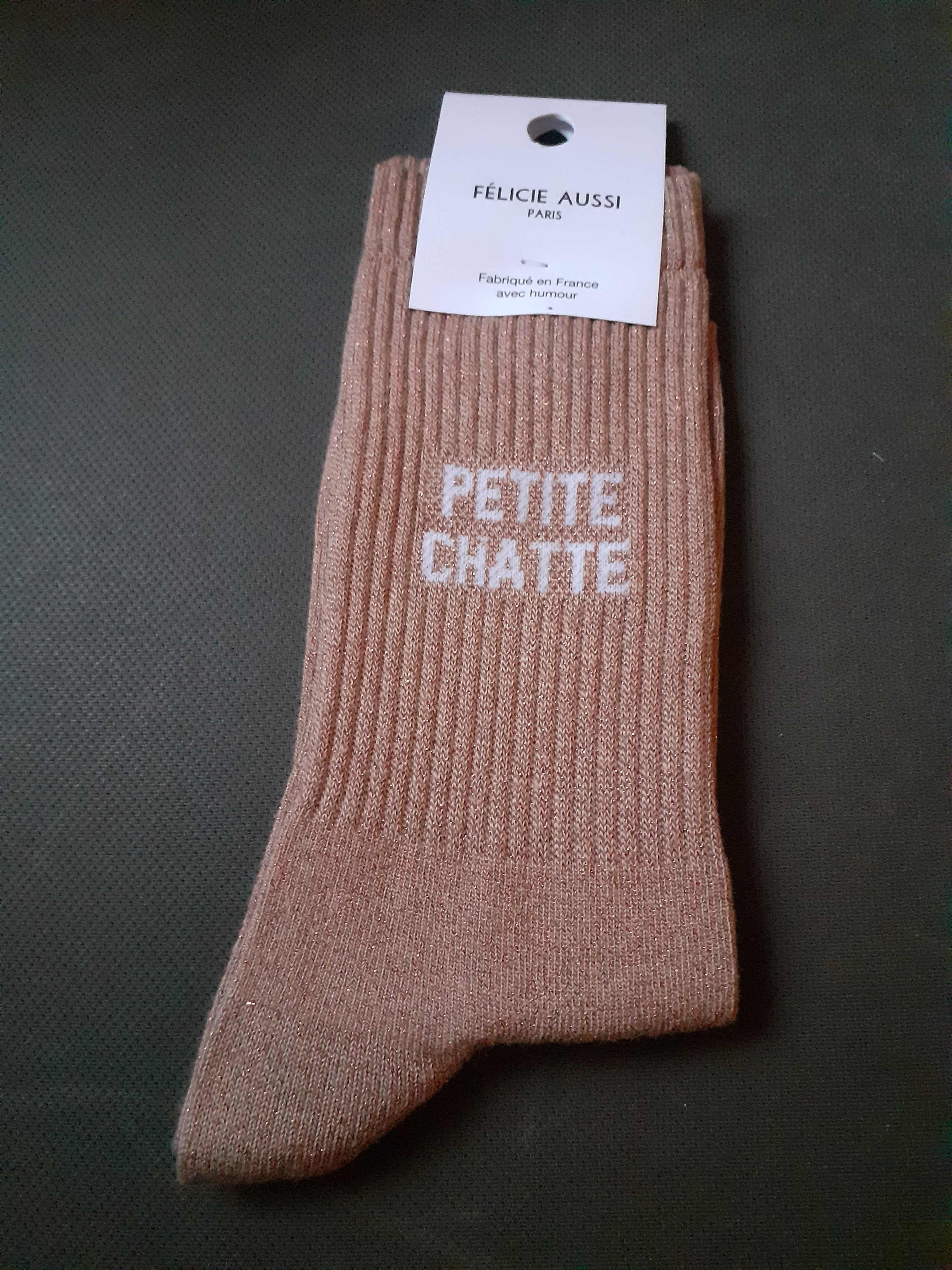 Glitter socks - PETITE CHATTE - caramel 36/40