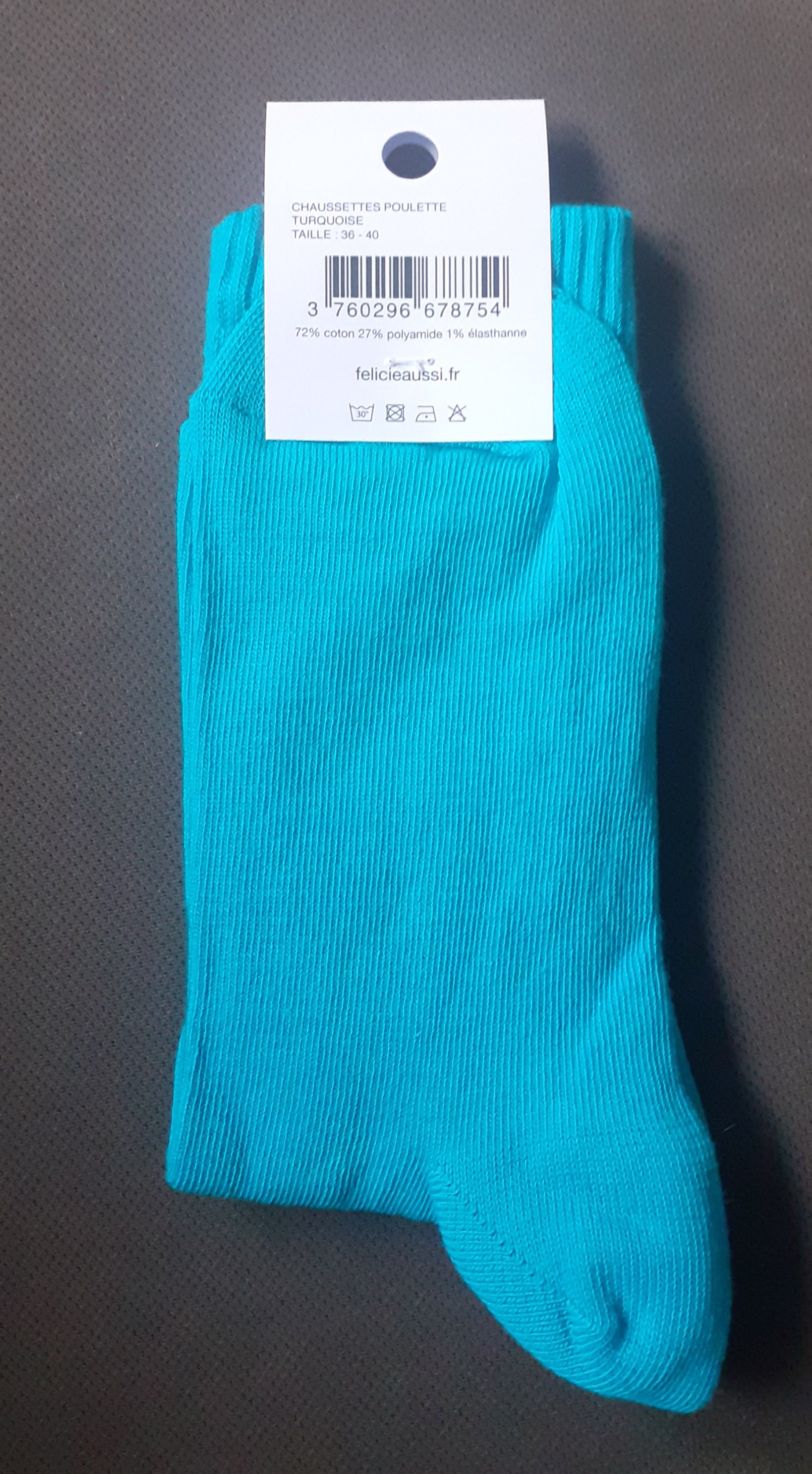 Chaussettes - POULETTE - turquoise 36/40