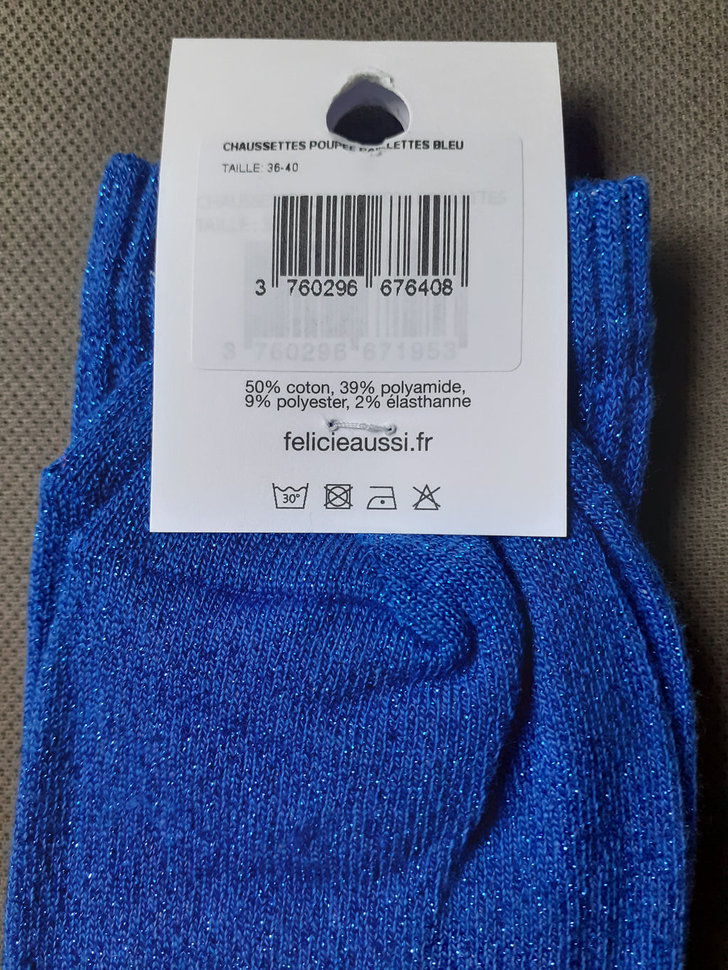 Sparkly Socks - POUPEE - blue 36/40