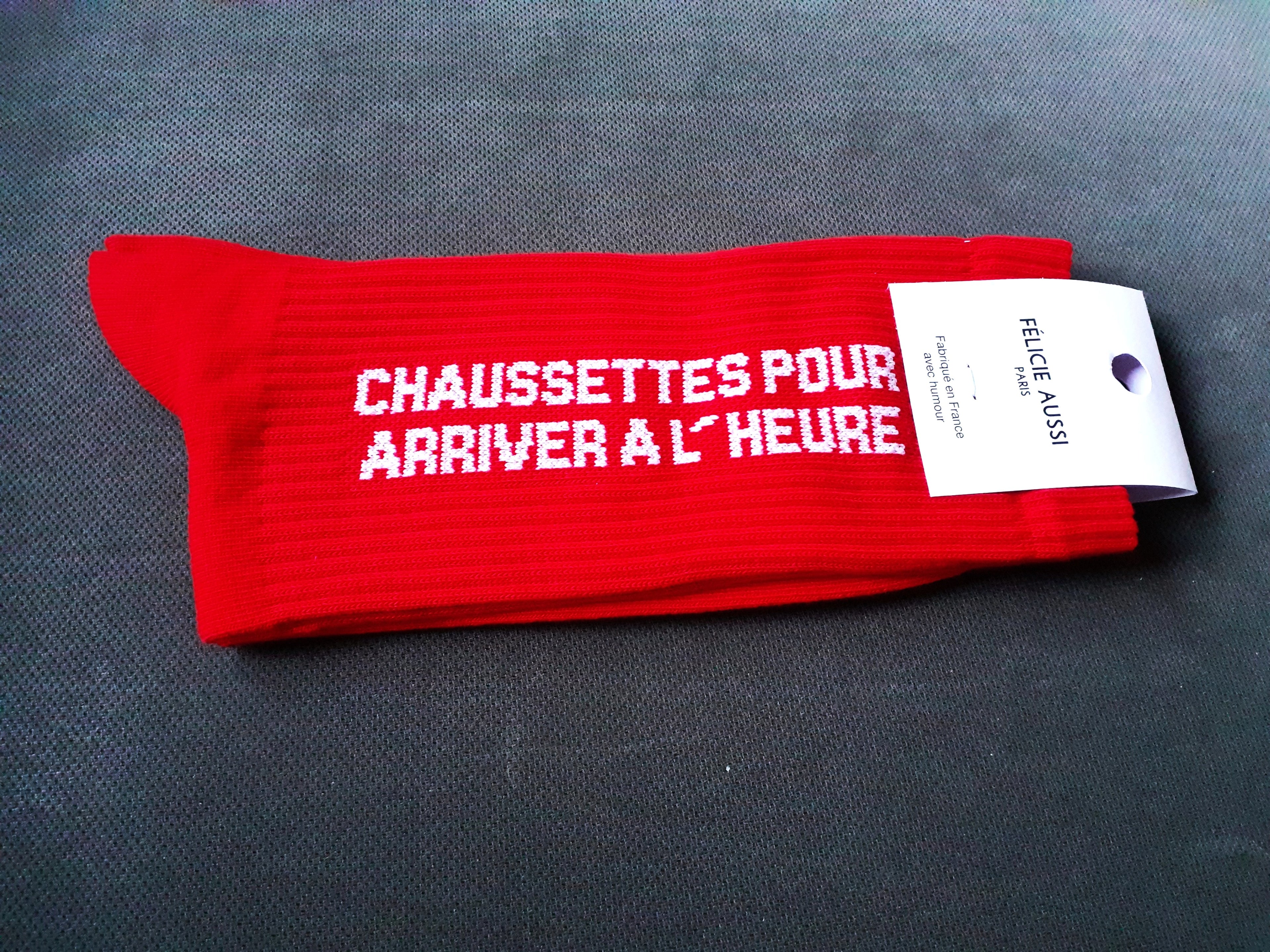 Chaussettes - Pour Arriver à L'Heure - rouge 40/45