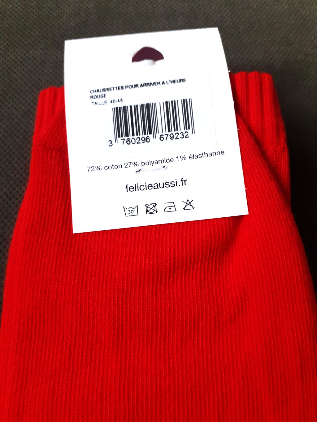 Chaussettes - Pour Arriver à L'Heure - rouge 40/45