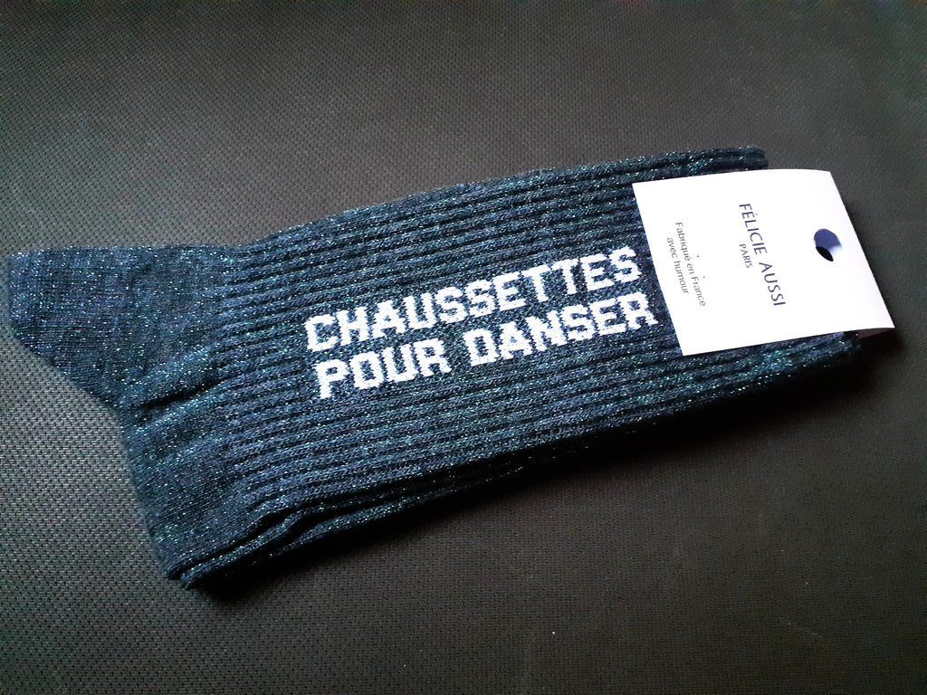 Glitter socks - POUR DANSER - anthracite 36/40