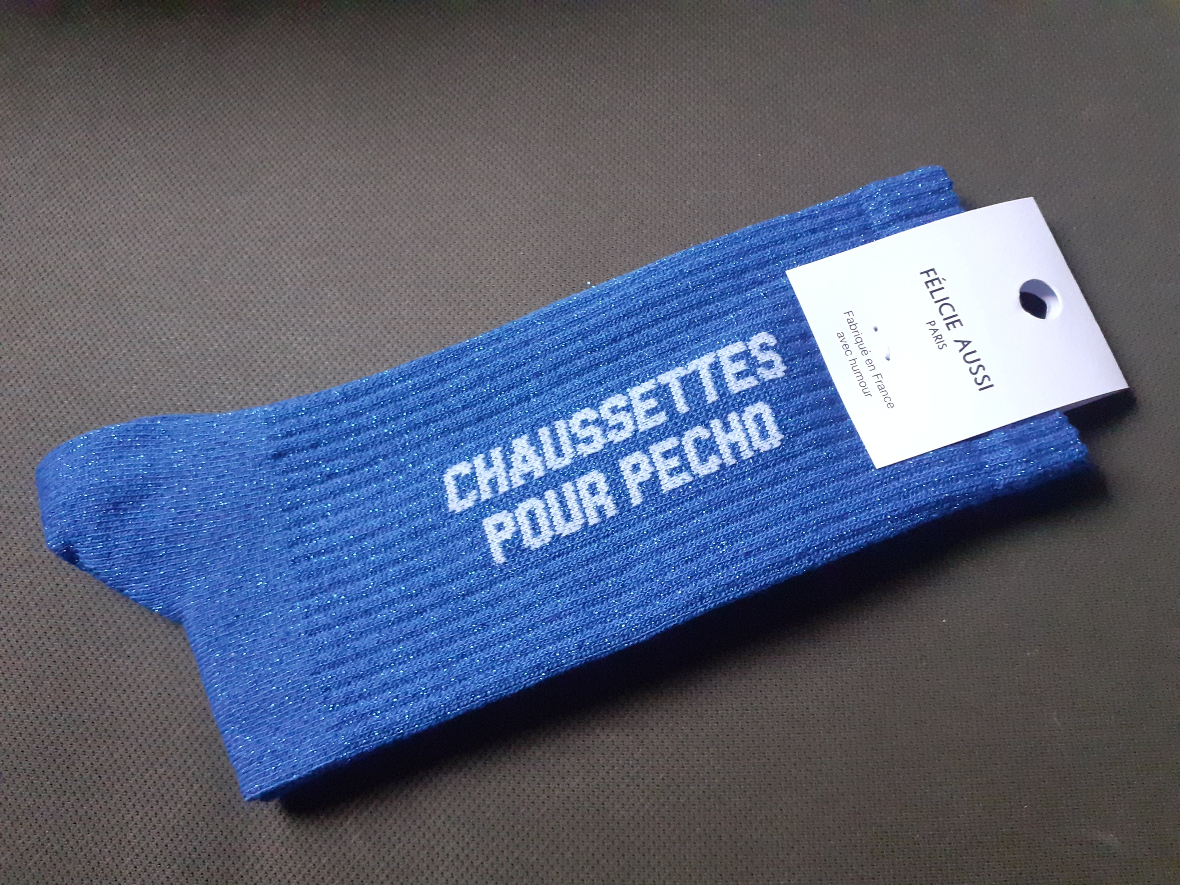 Sparkly socks - POUR PECHO - blue 40/45