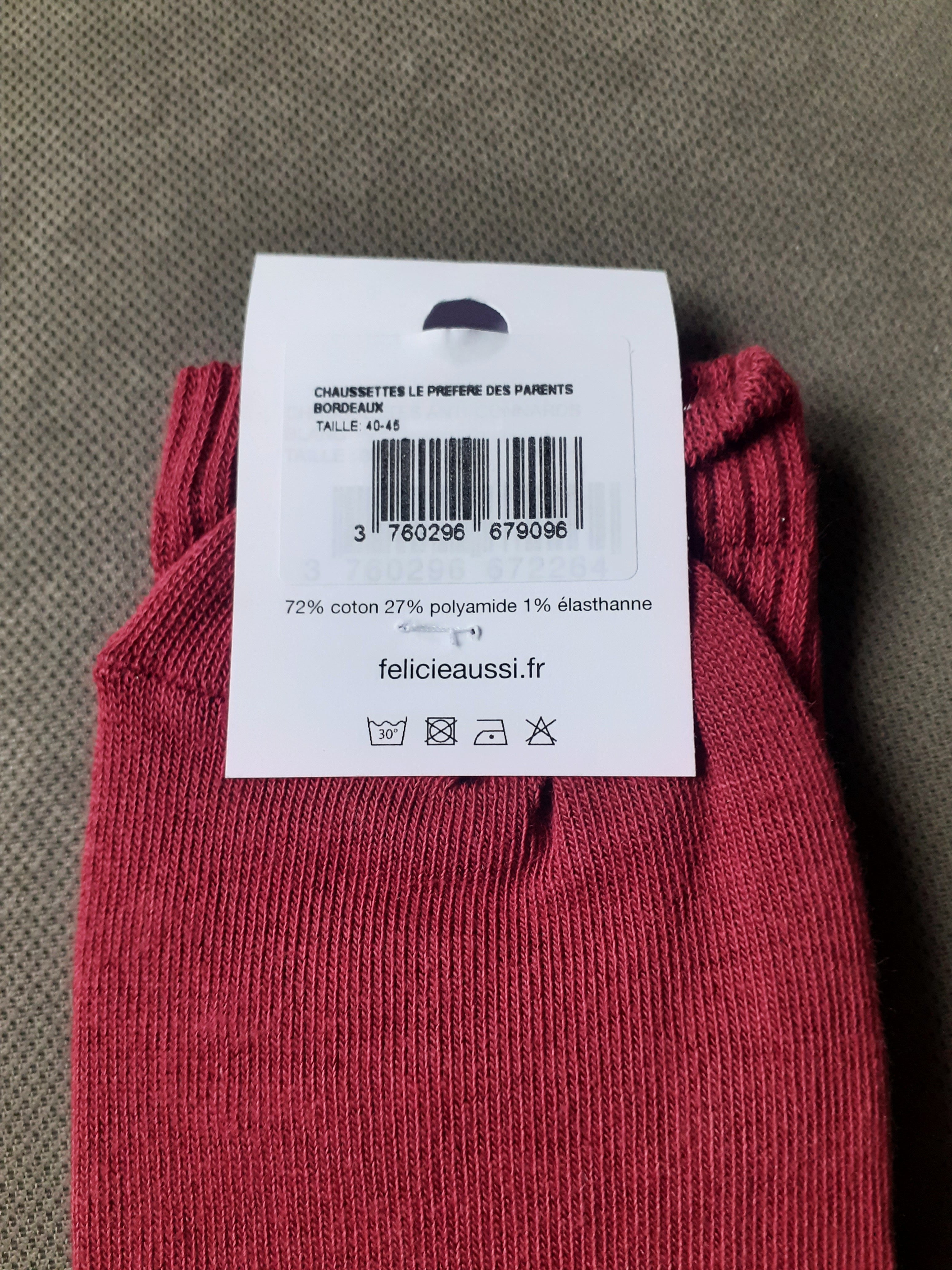 Chaussettes - Le Préféré des Parents- bordeaux 40/45